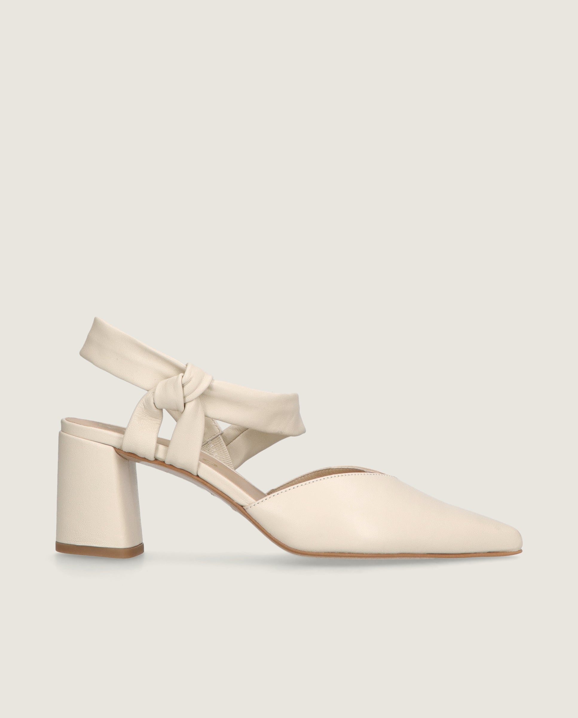Phoebe White Leather Pumps