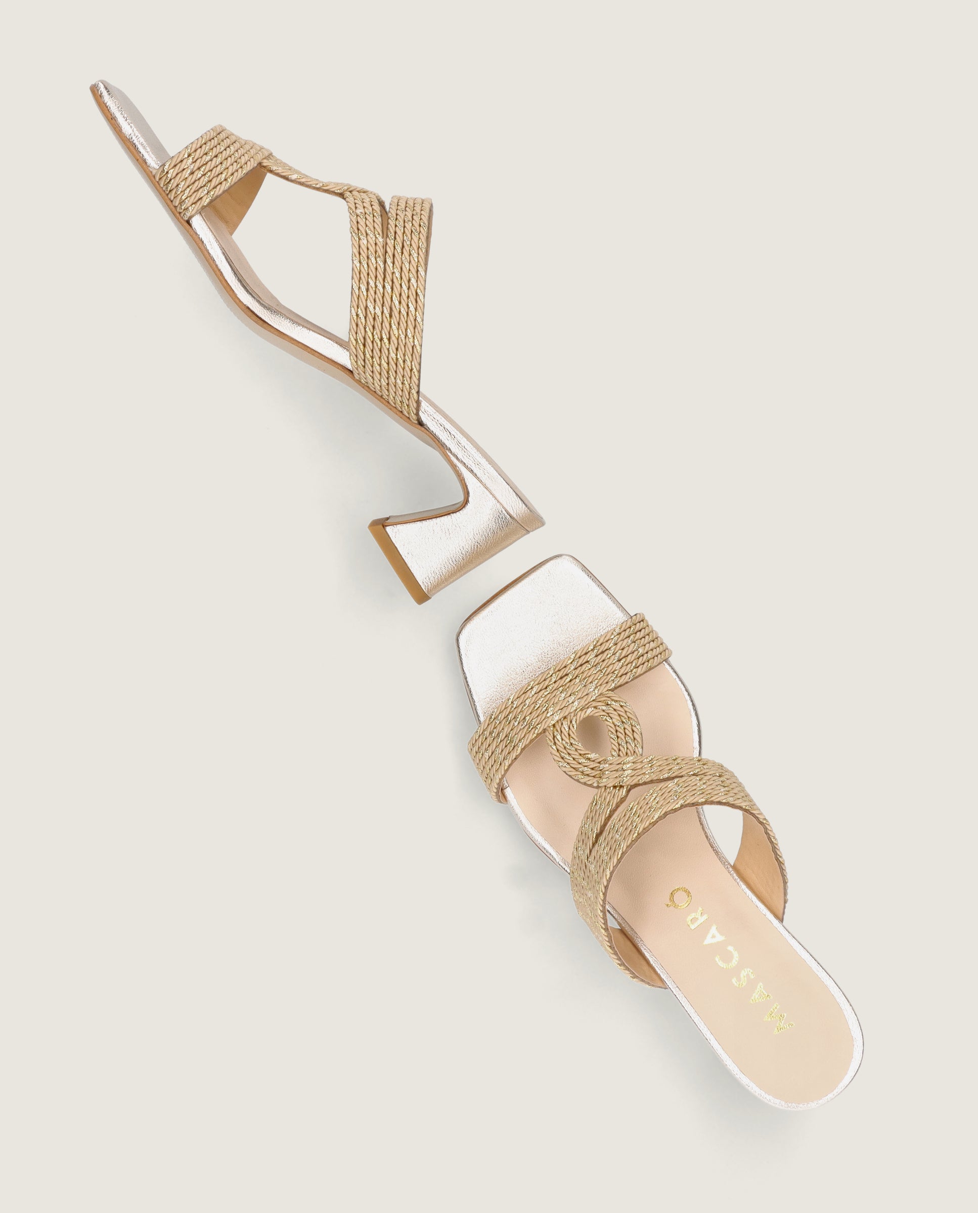 Sandalias Paula Dorados Tejidos