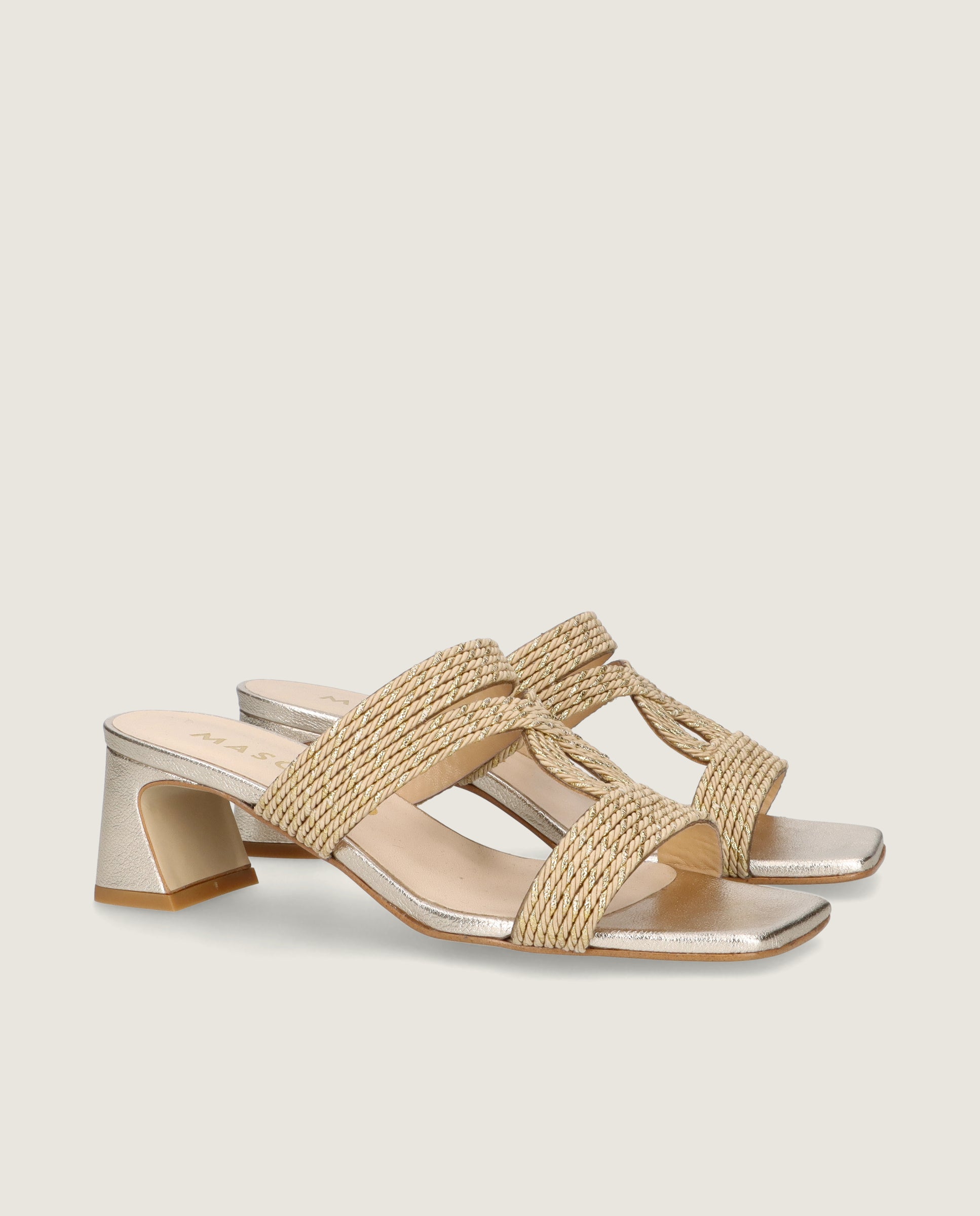 Sandalias Paula Dorados Tejidos