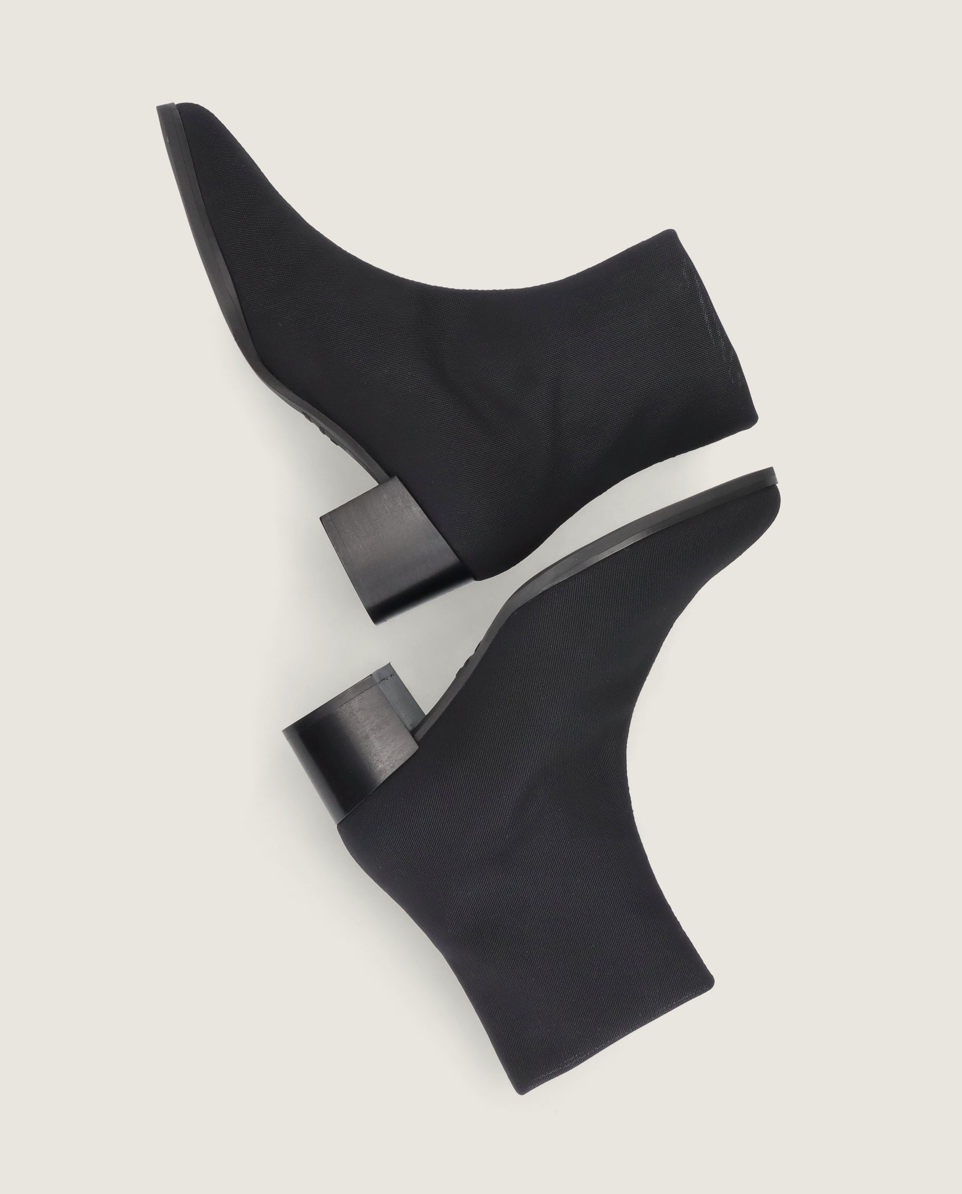 Sharon Black Woven Ankle Boots