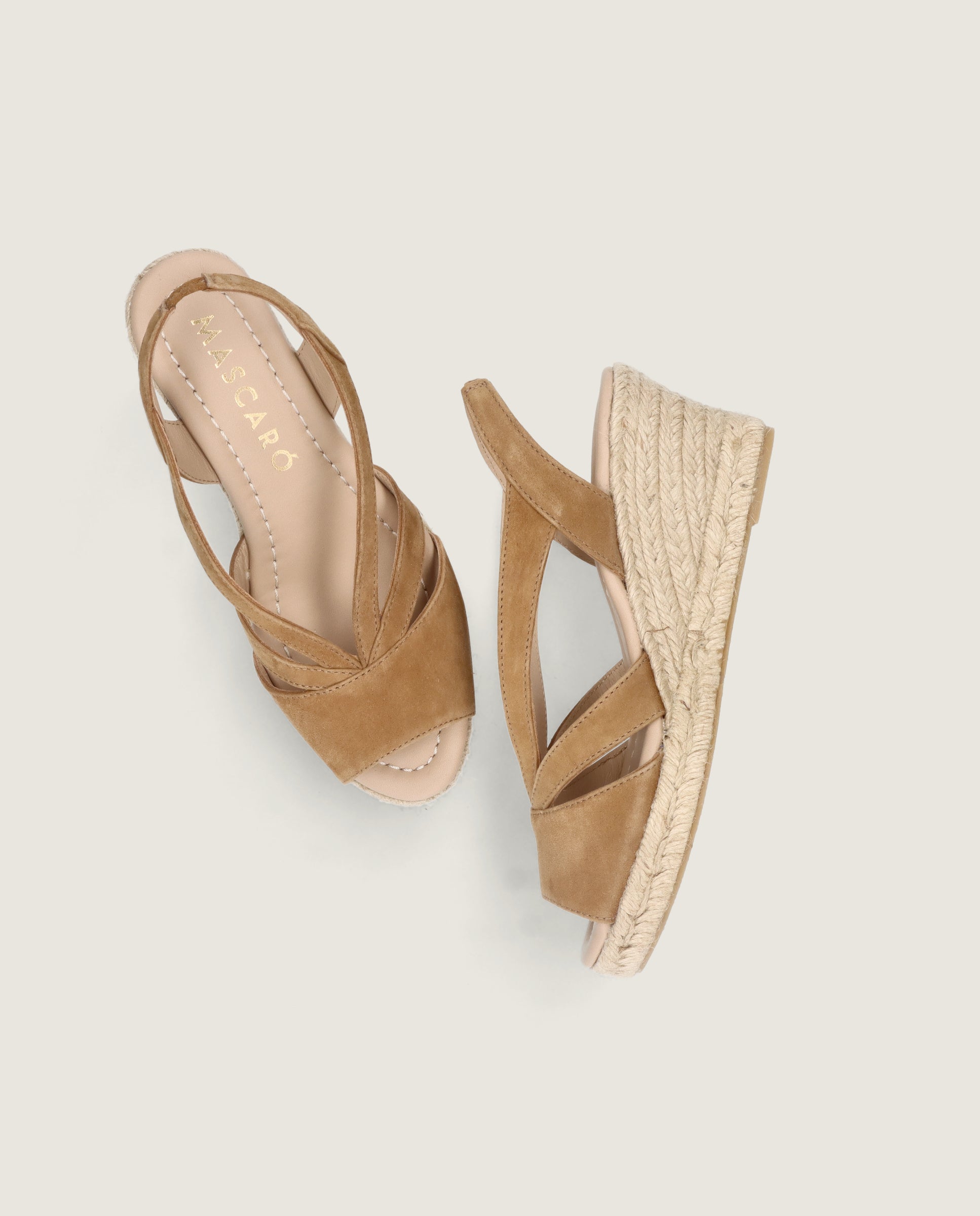 Alpargatas Esparto Deborah Marrones Piel