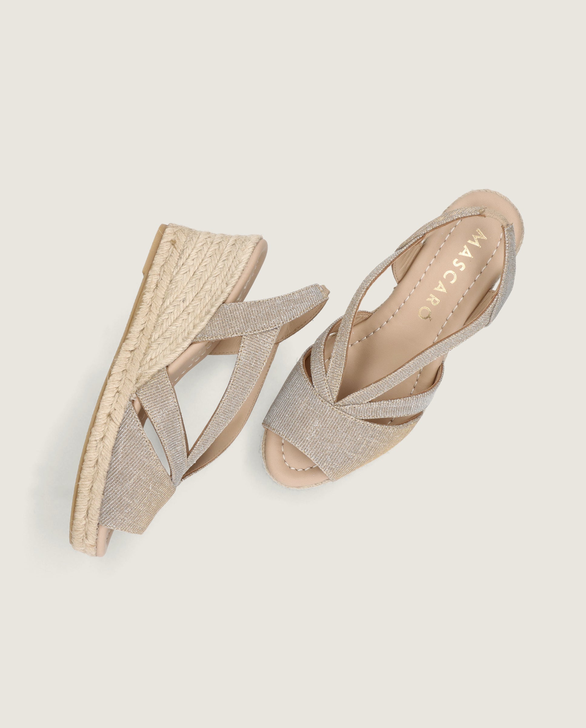 Alpargatas Esparto Deborah Plateados Tejidos metalizados