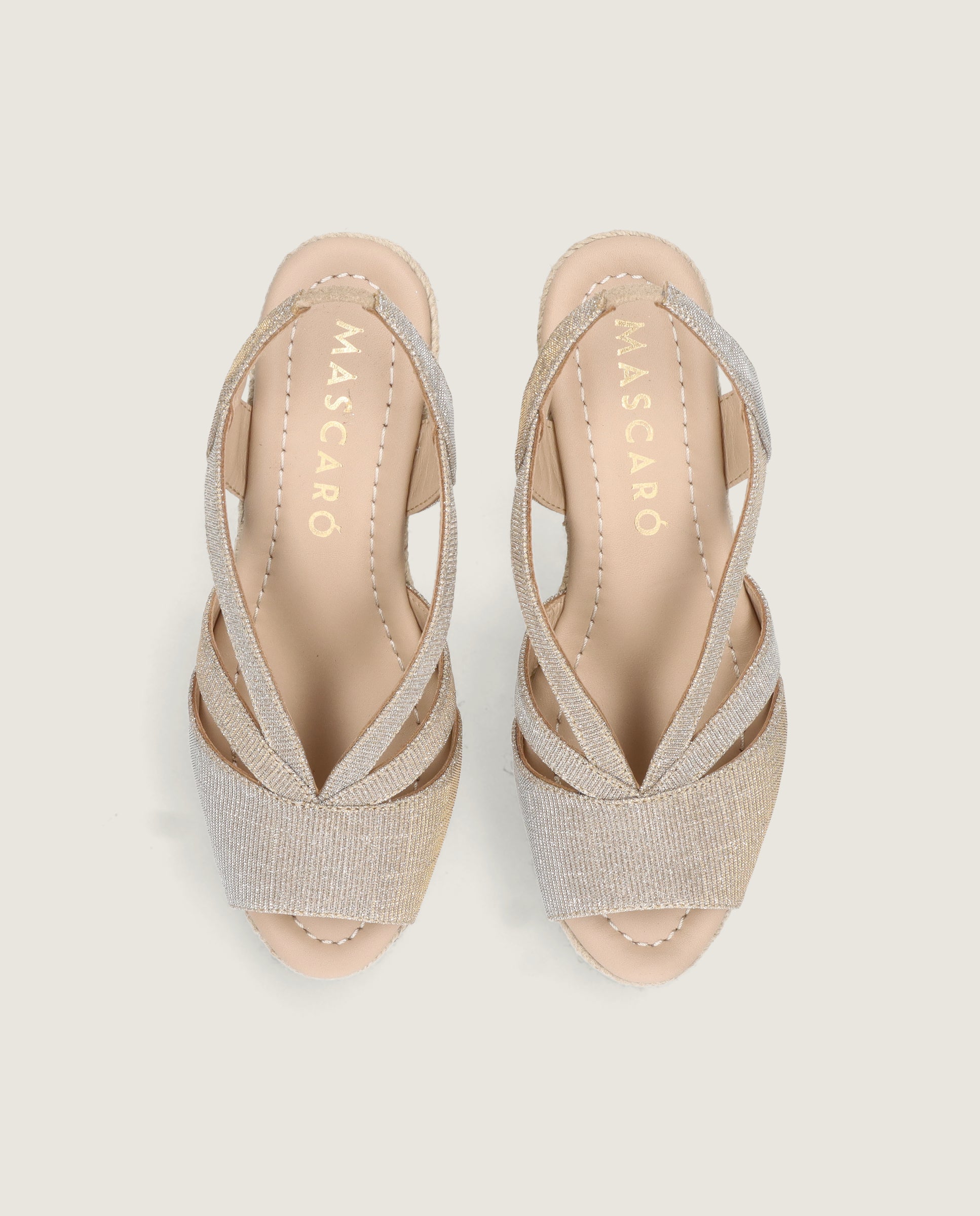 Alpargatas Esparto Deborah Plateados Tejidos metalizados