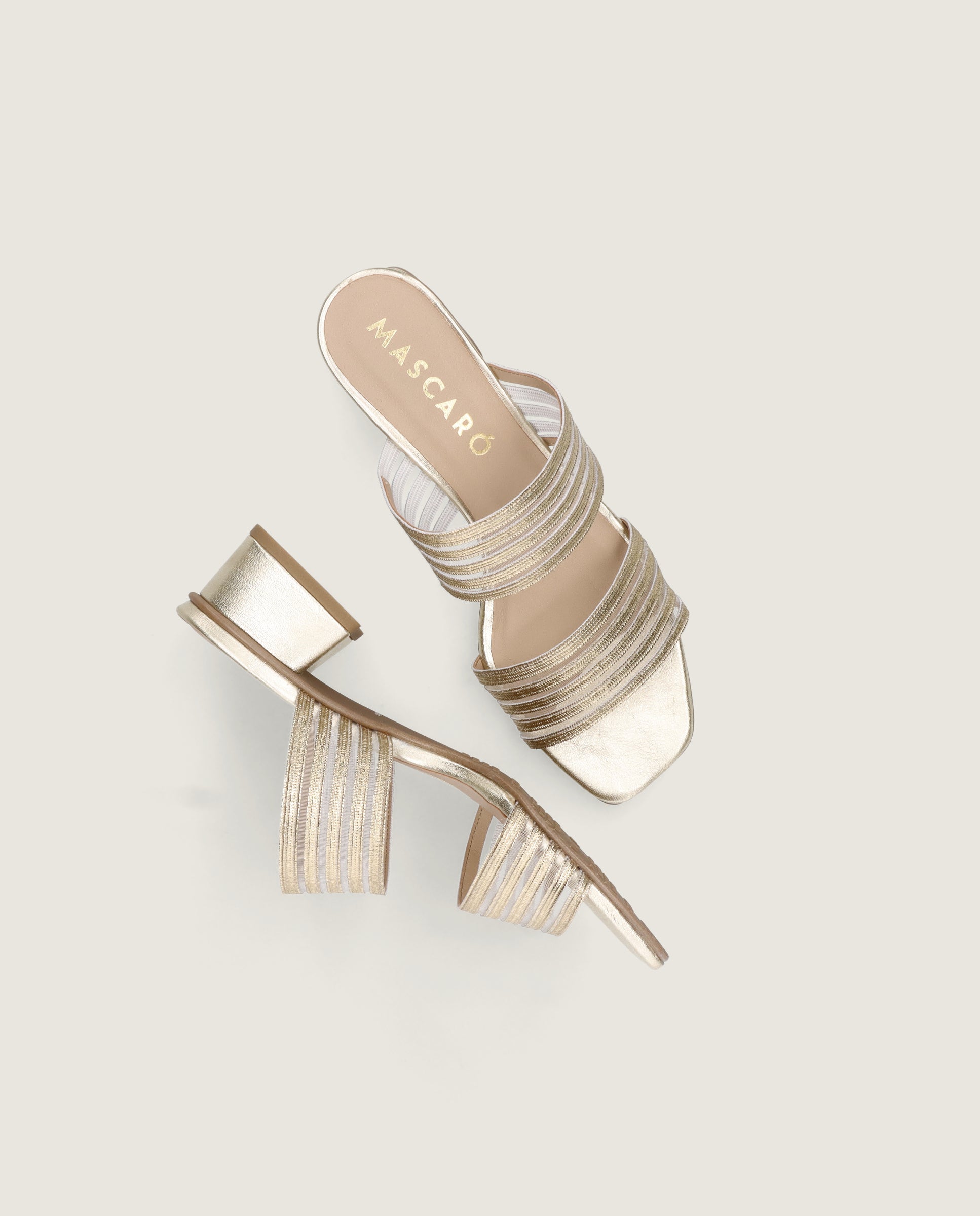 Sandalias Cannes Dorados Tejidos