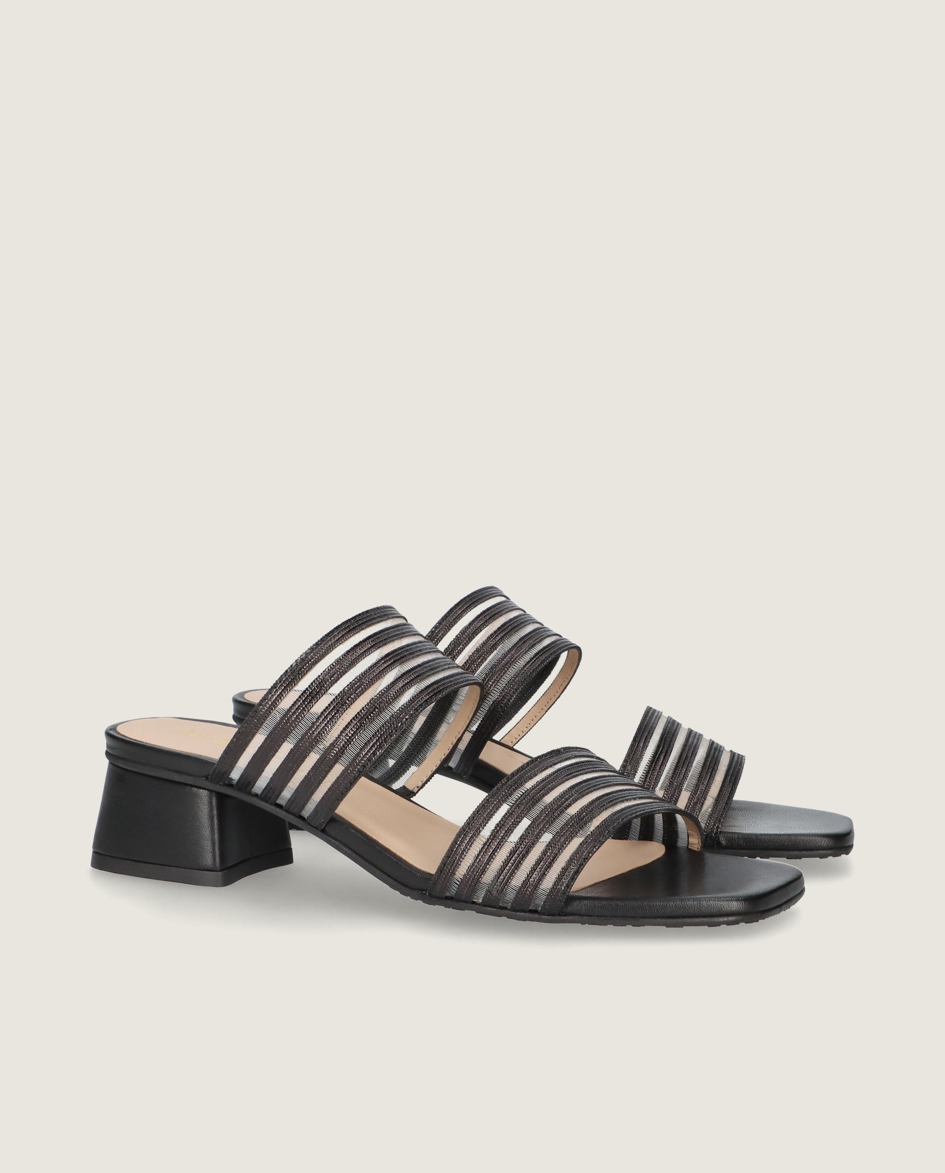 Image of Cannes Black Woven Sandals by Mascaro