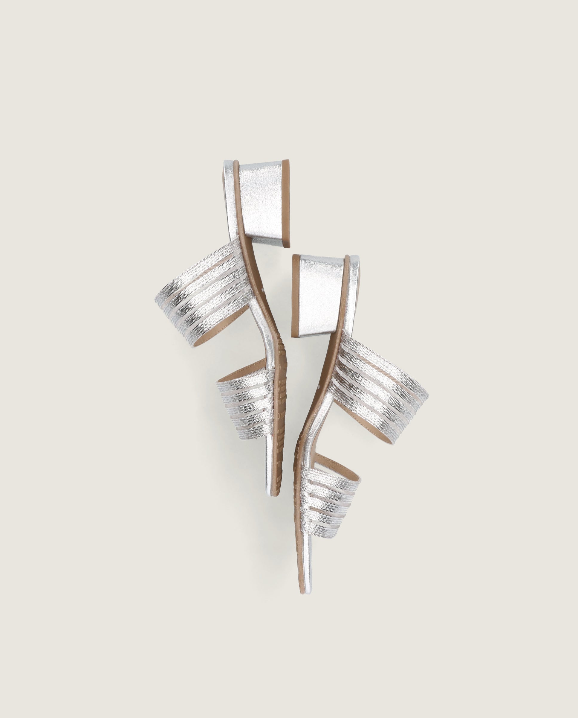 Cannes Woven Sandals in Silver