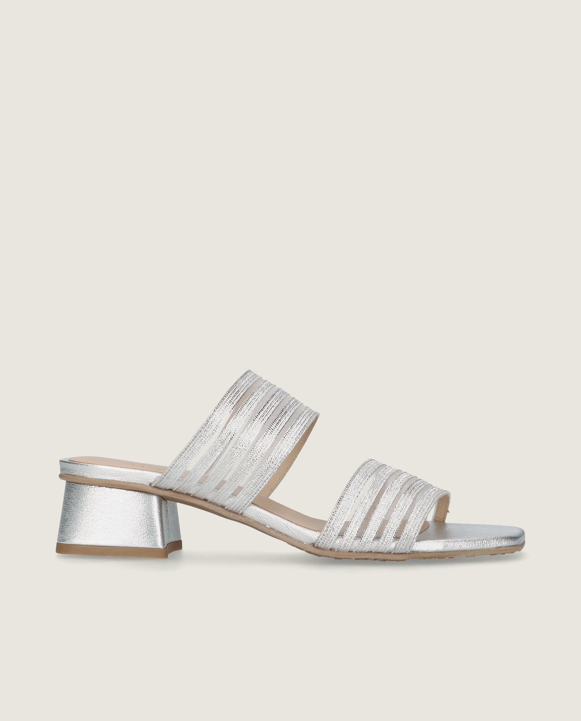 Cannes Woven Sandals in Silver