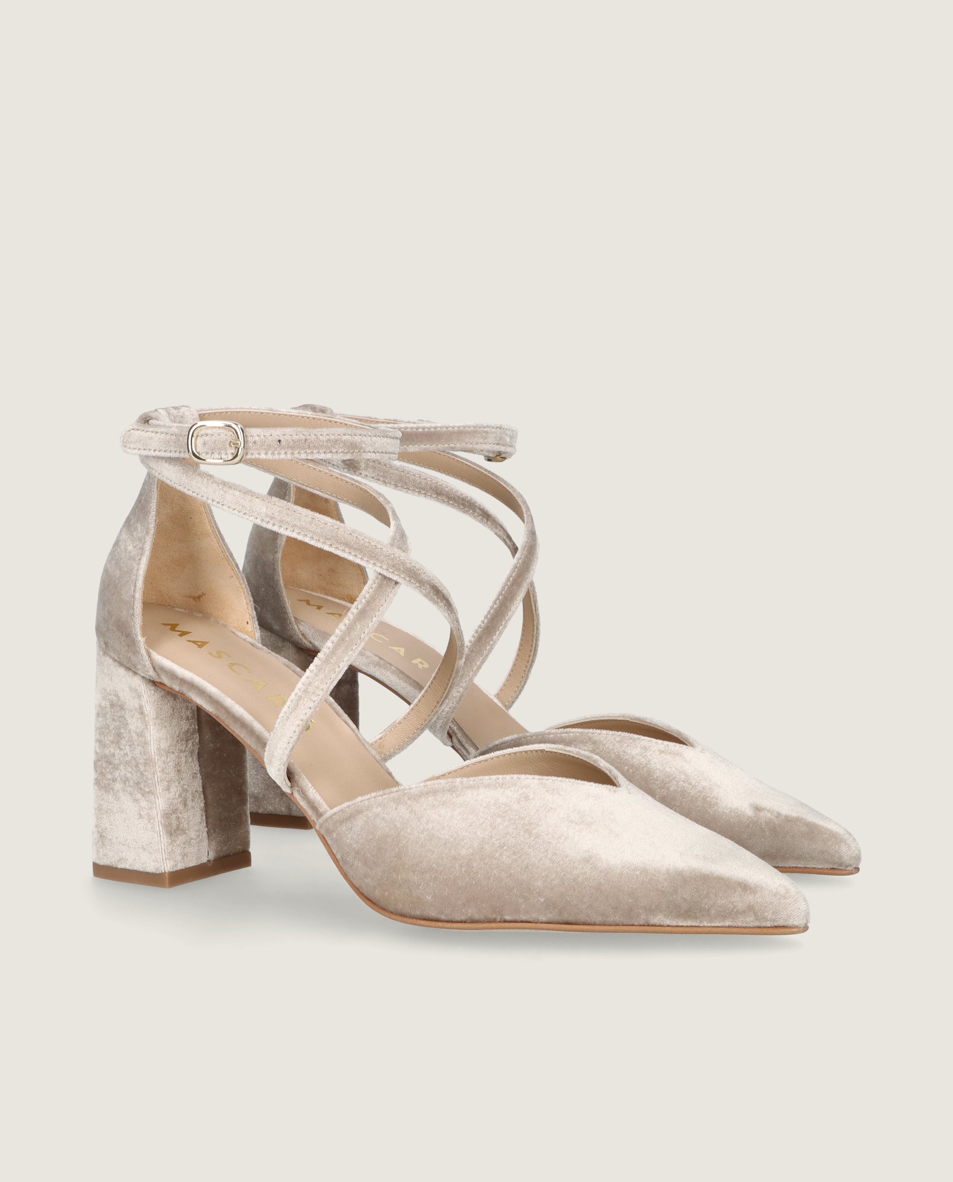 Image of Renata Beige Woven Pumps by Mascaro