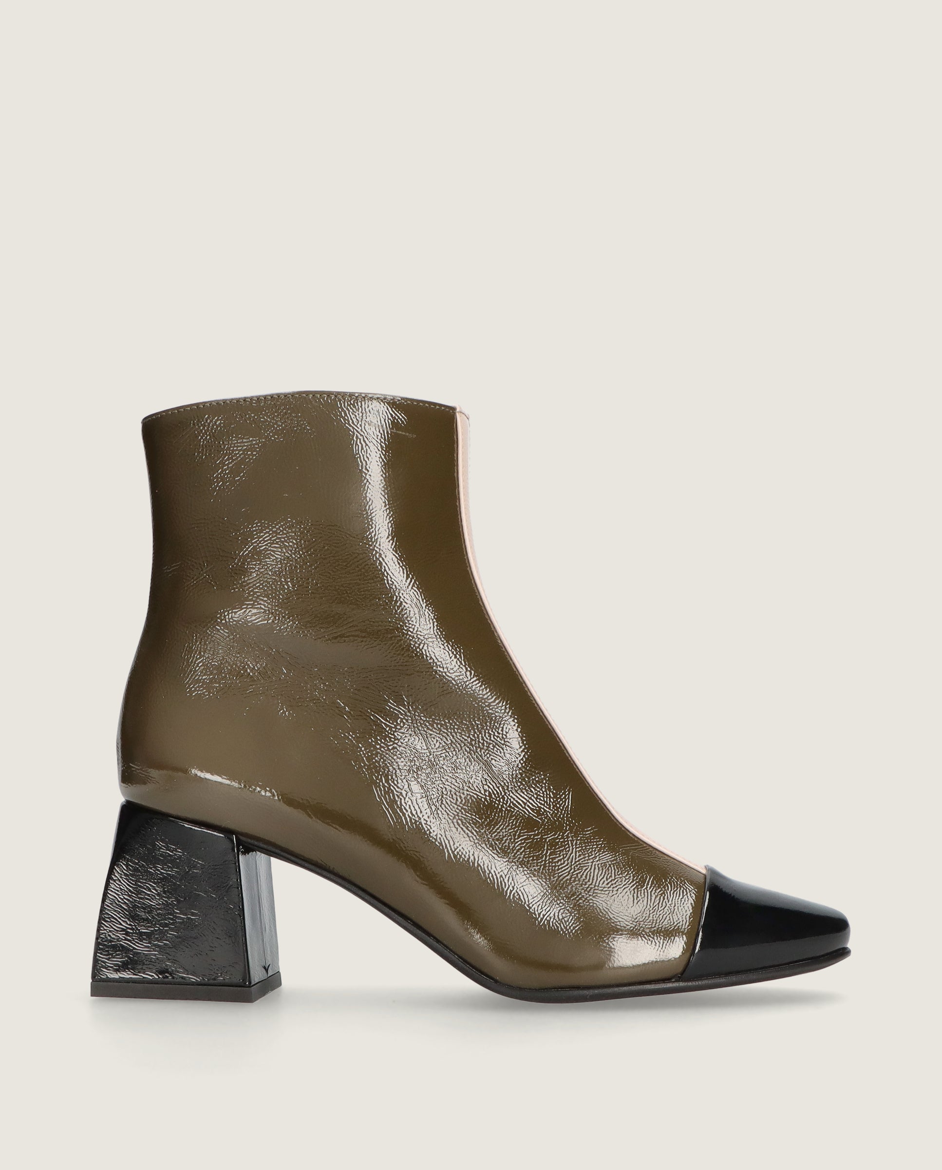 Freja Green Patent Ankle Boots
