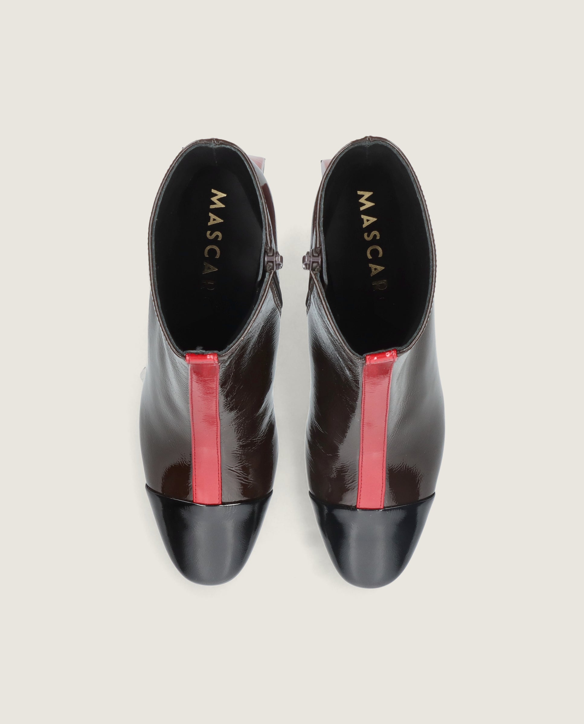 Alternative view of Freja Brown Patent Leather Ankle Boots by Mascaro