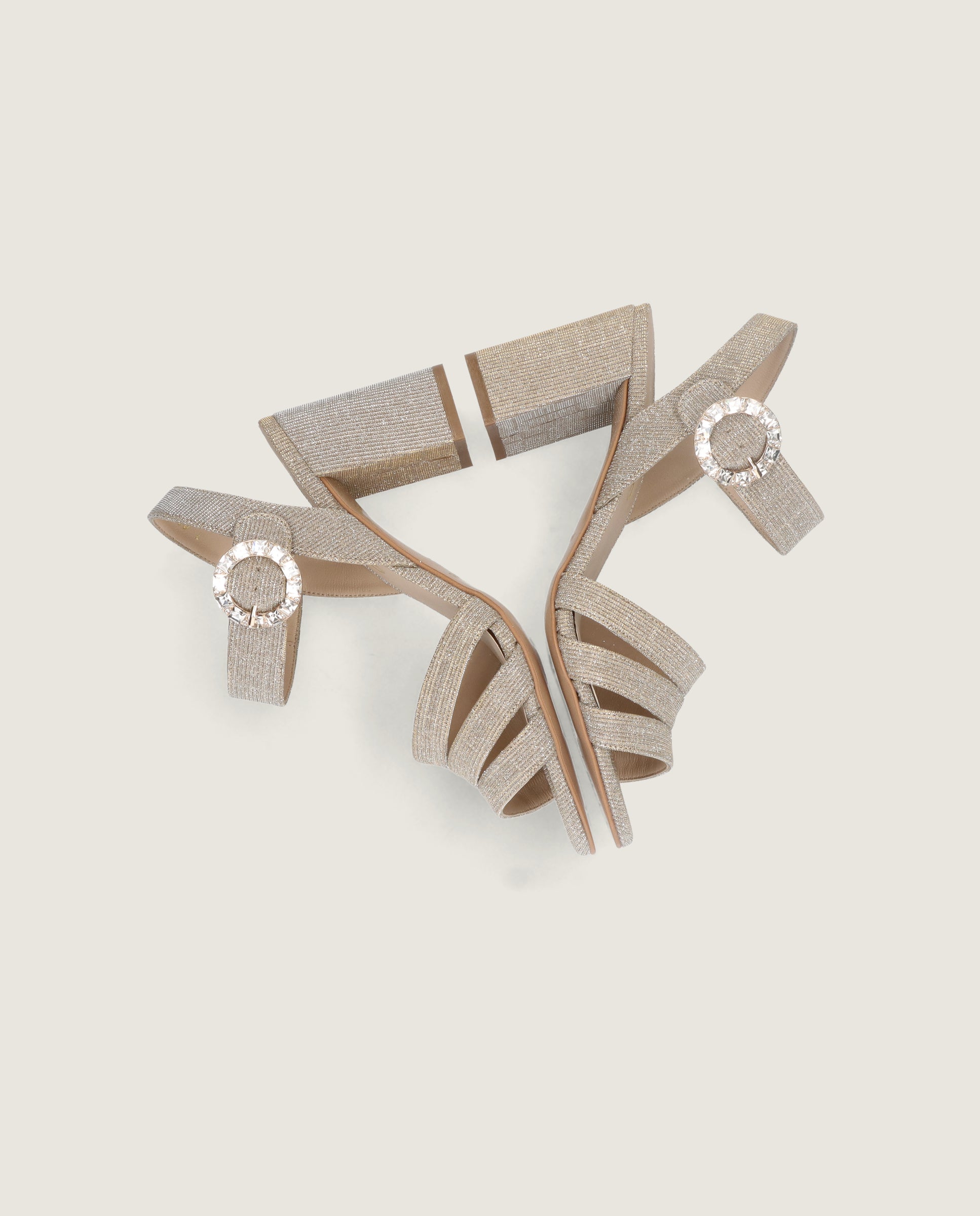 Ruth Sandalen Silber Metallic Gewebe