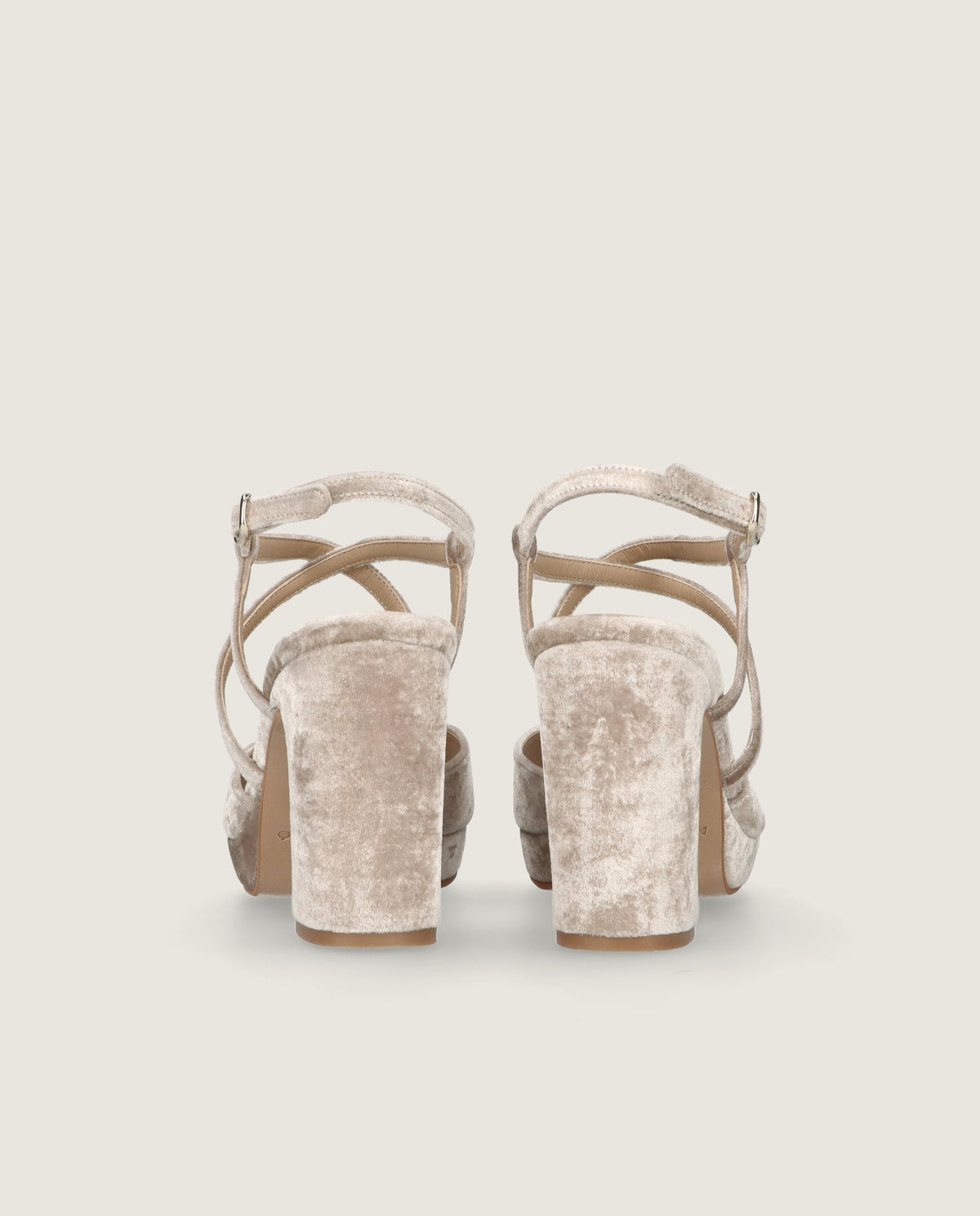 Beige Mary Sandalen Gewebe