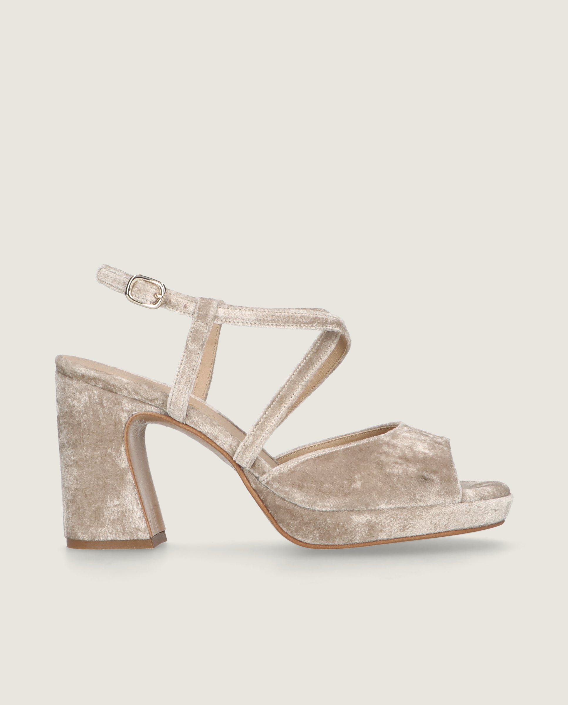 Beige Mary Sandalen Gewebe
