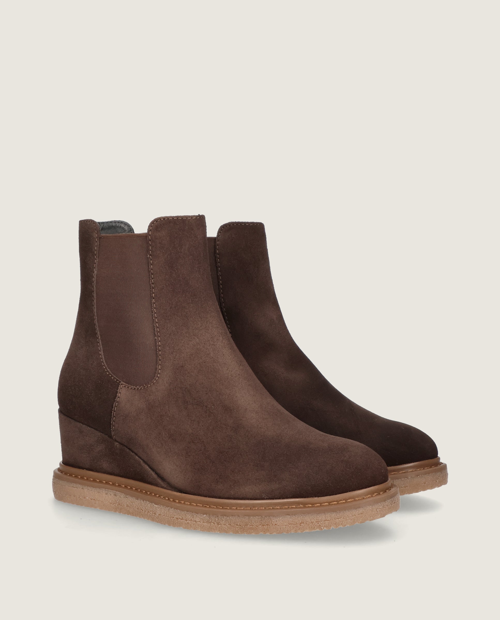 Image of VANIA Brown Suede Ankle Boots by Mascaro