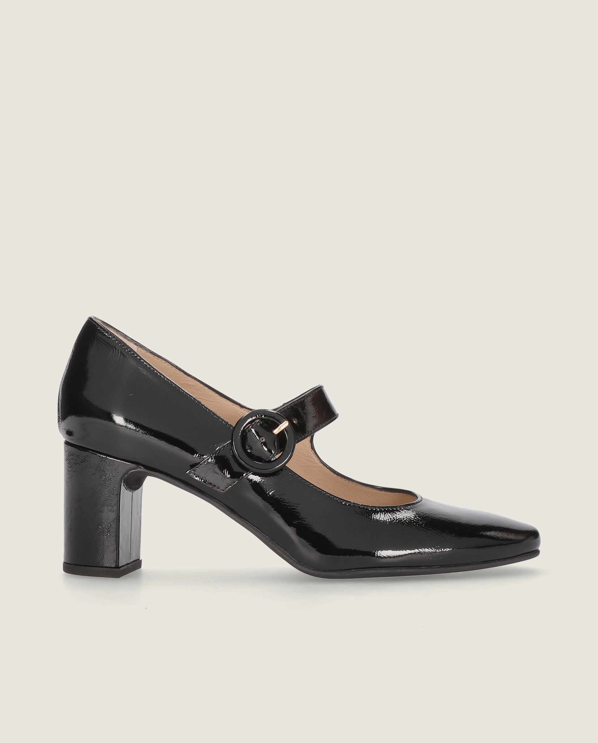 Salon Freja Schwarzes Lackleder
