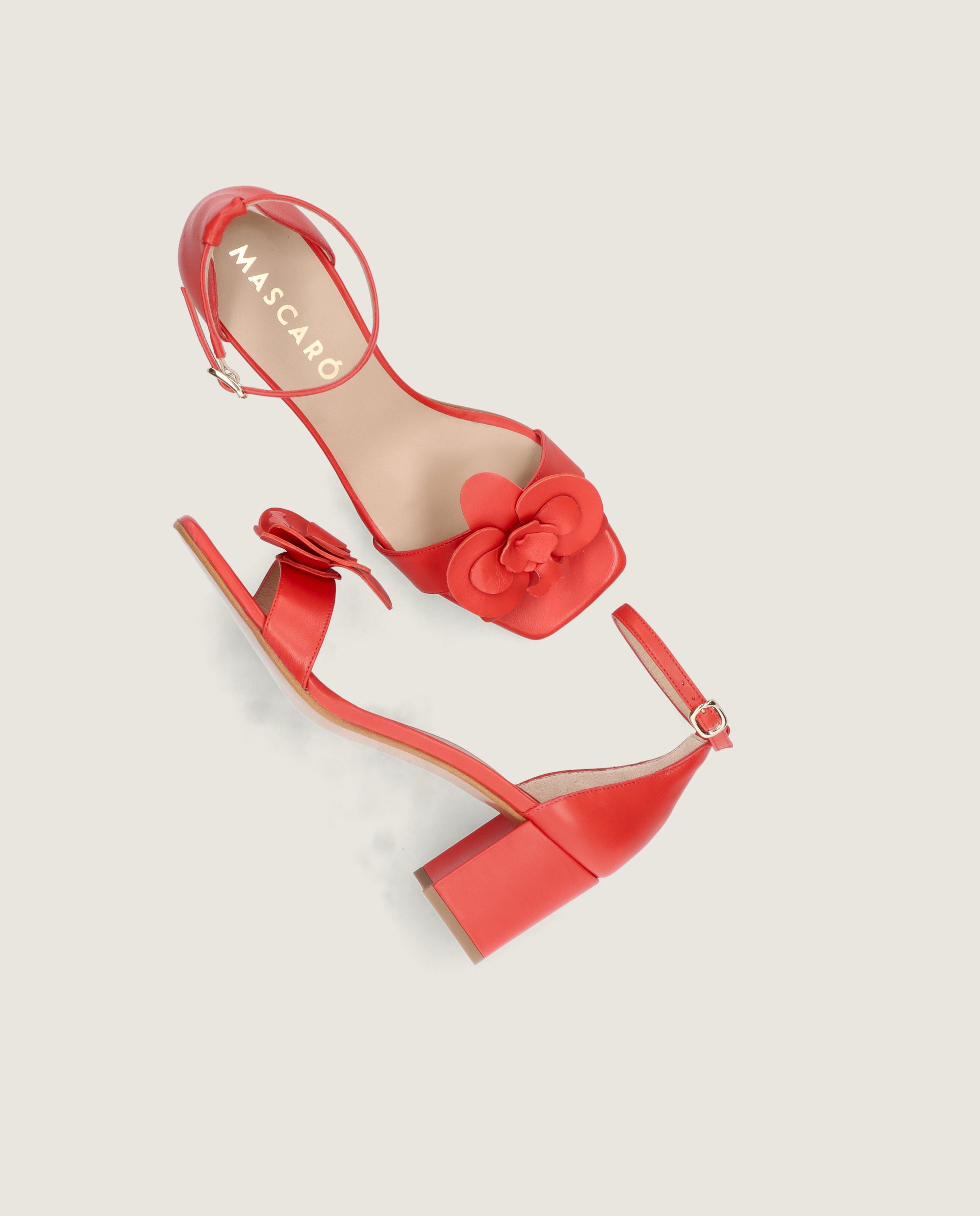 Annie Sandal in red leather