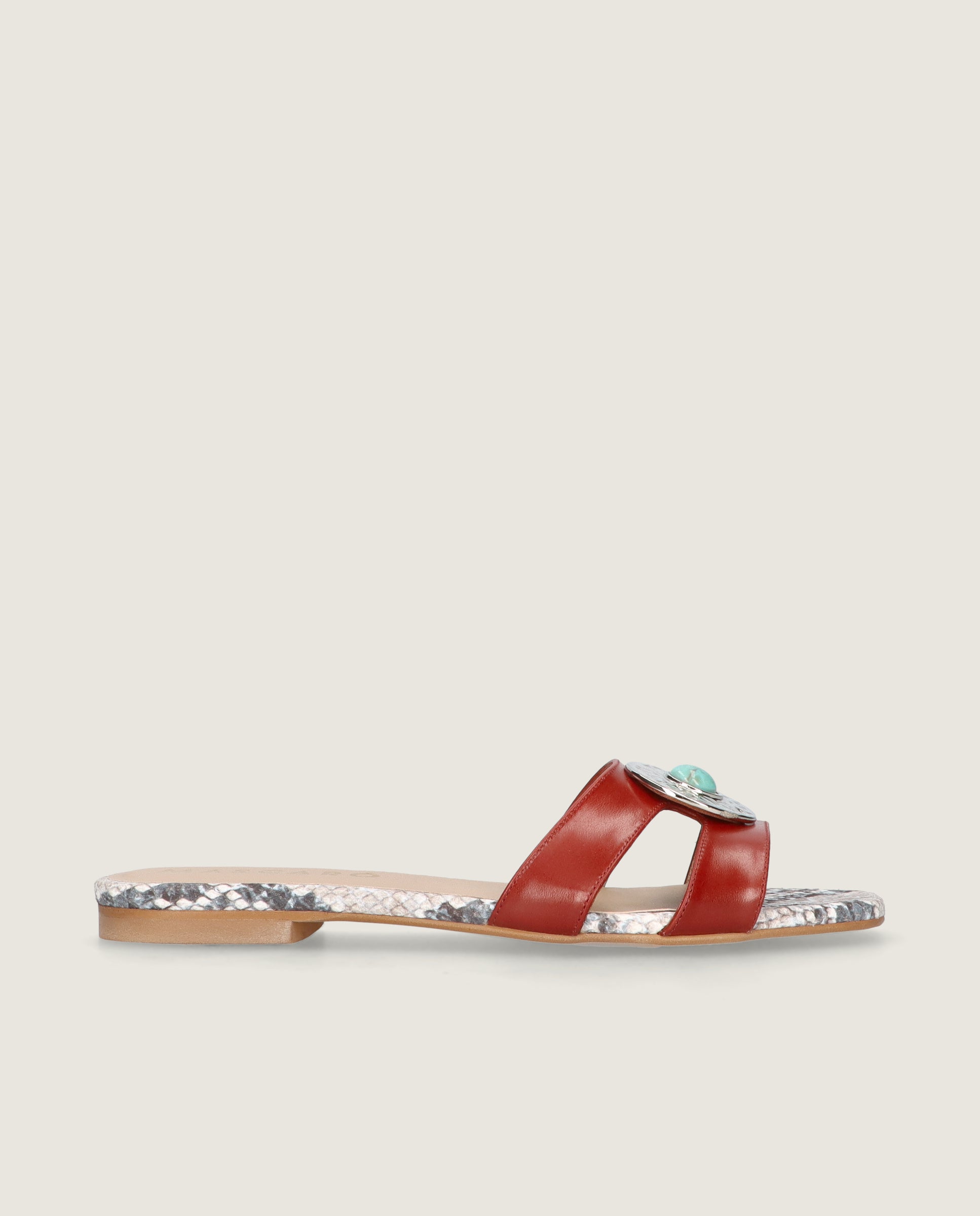 Sandalias Isla Rojos Piel