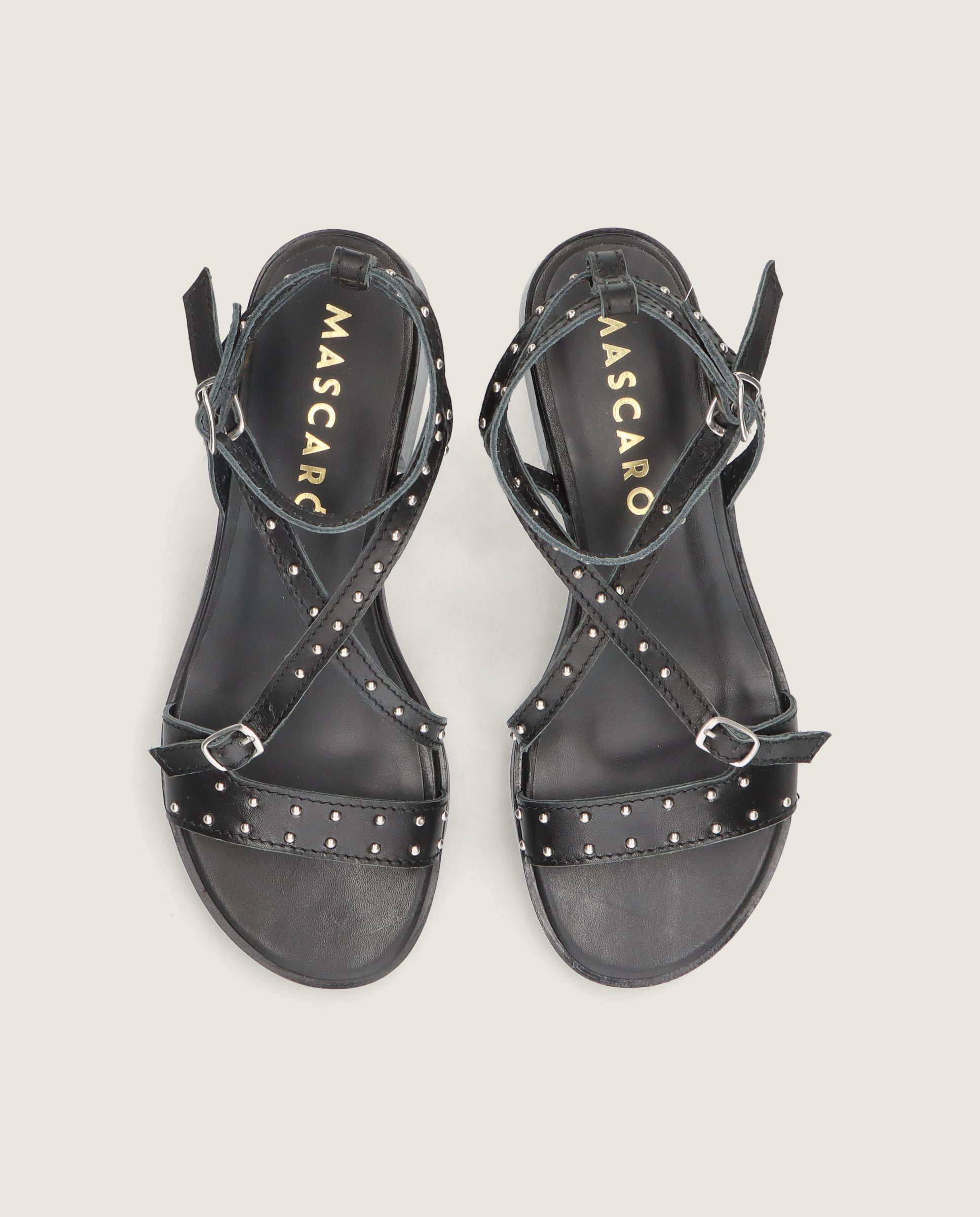 Alternative view of Lulu Sandal in black leather by Mascaro