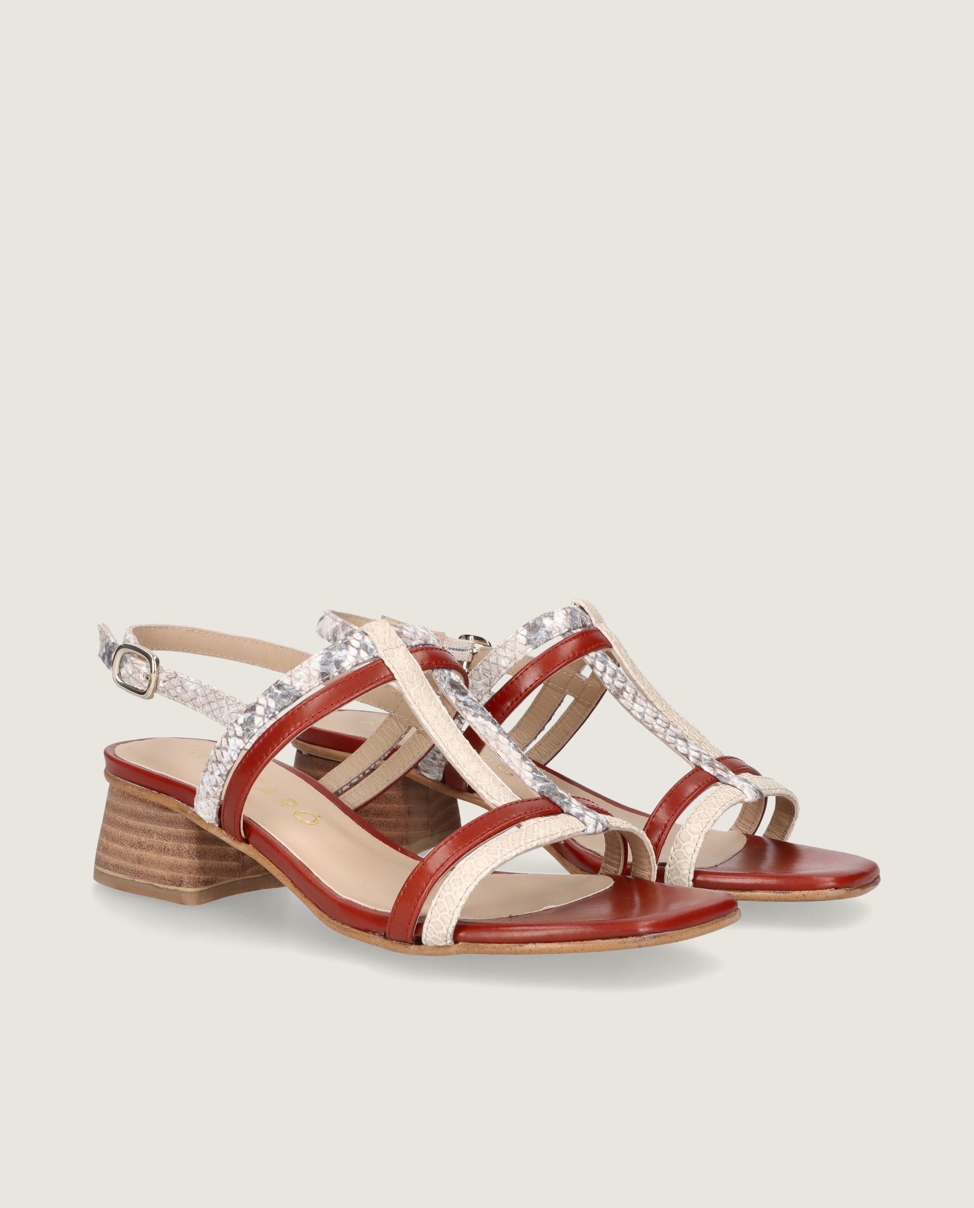 Imagen de Sandalias Cannes Blancos Pieles estampadas por Mascaro