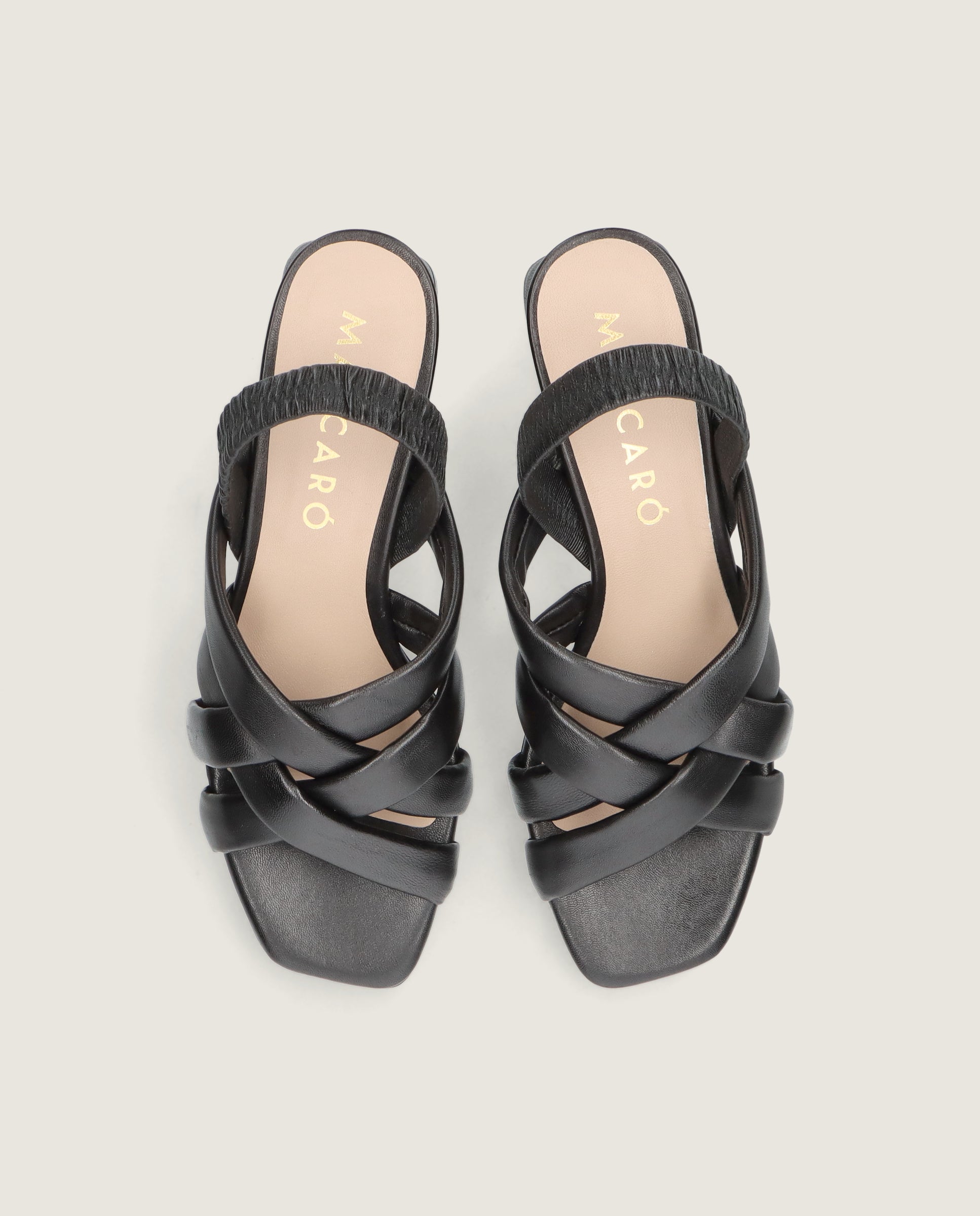 Alternative view of Cannes Sandal in black leather by Mascaro