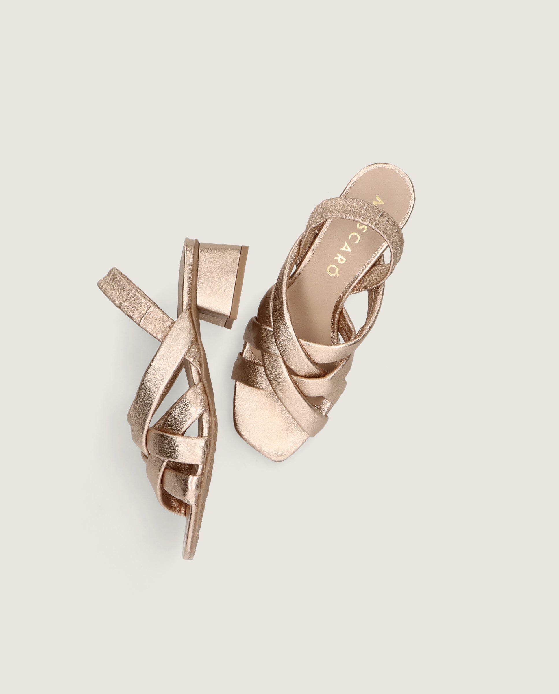 Sandalias Cannes Dorados Pieles metalizadas