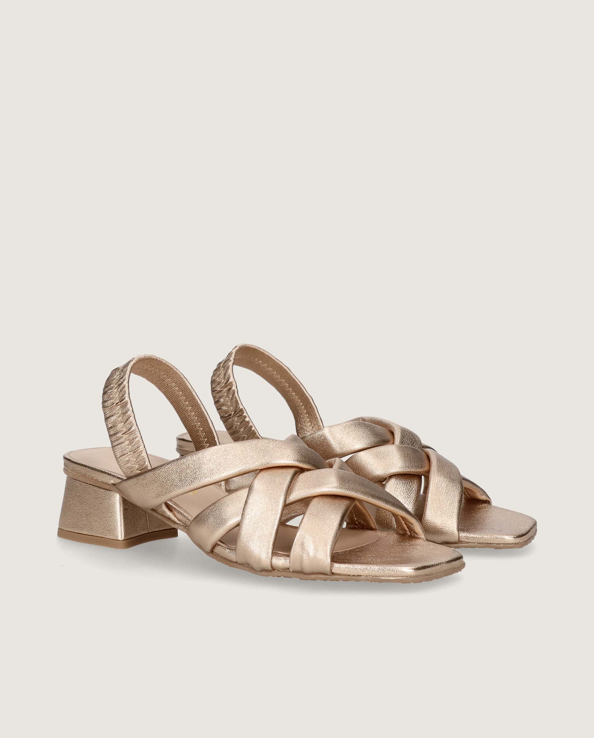 Imagen de Sandalias Cannes Dorados Pieles metalizadas por Mascaro