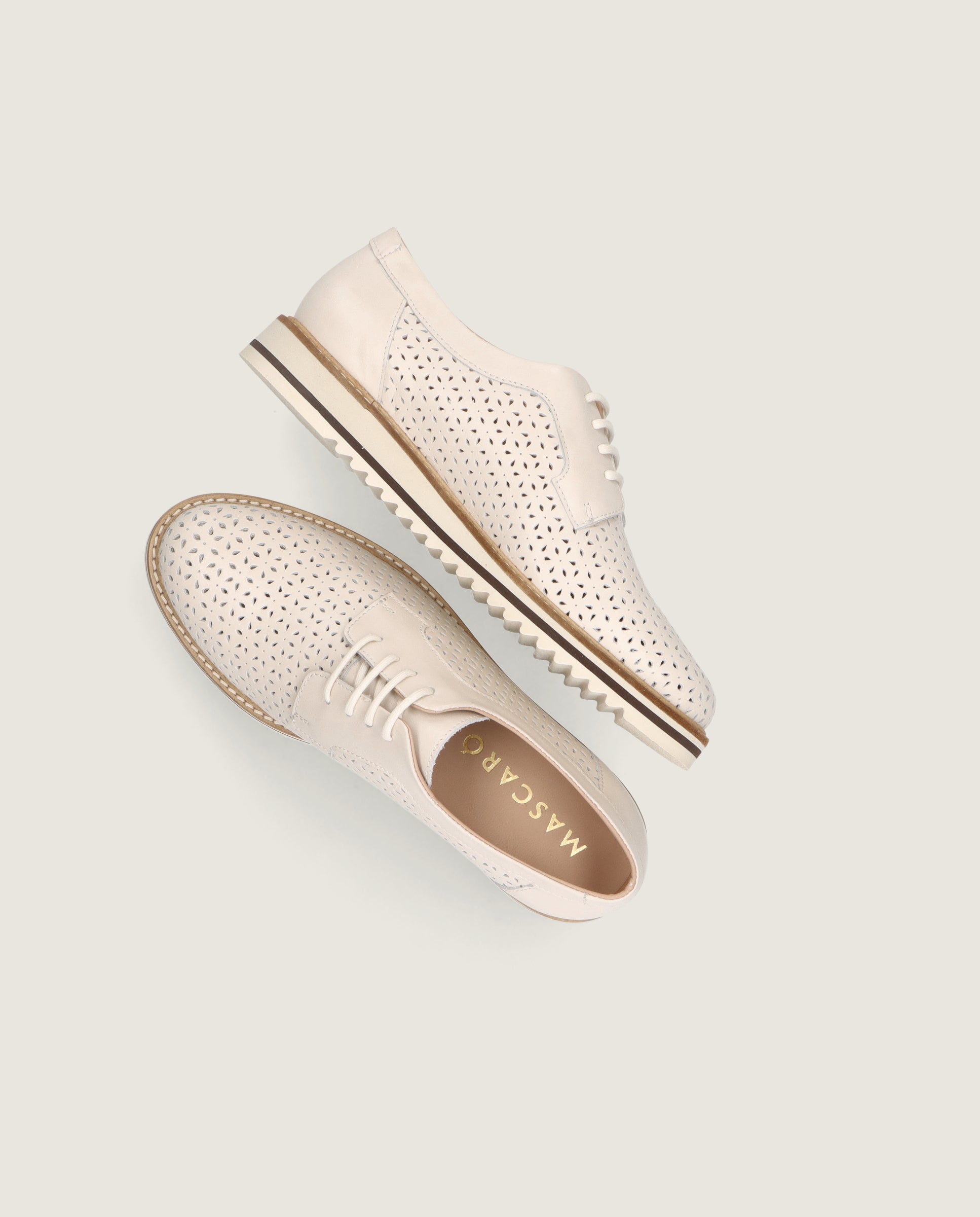 Zapatos Acordonados Violette Blancos Piel