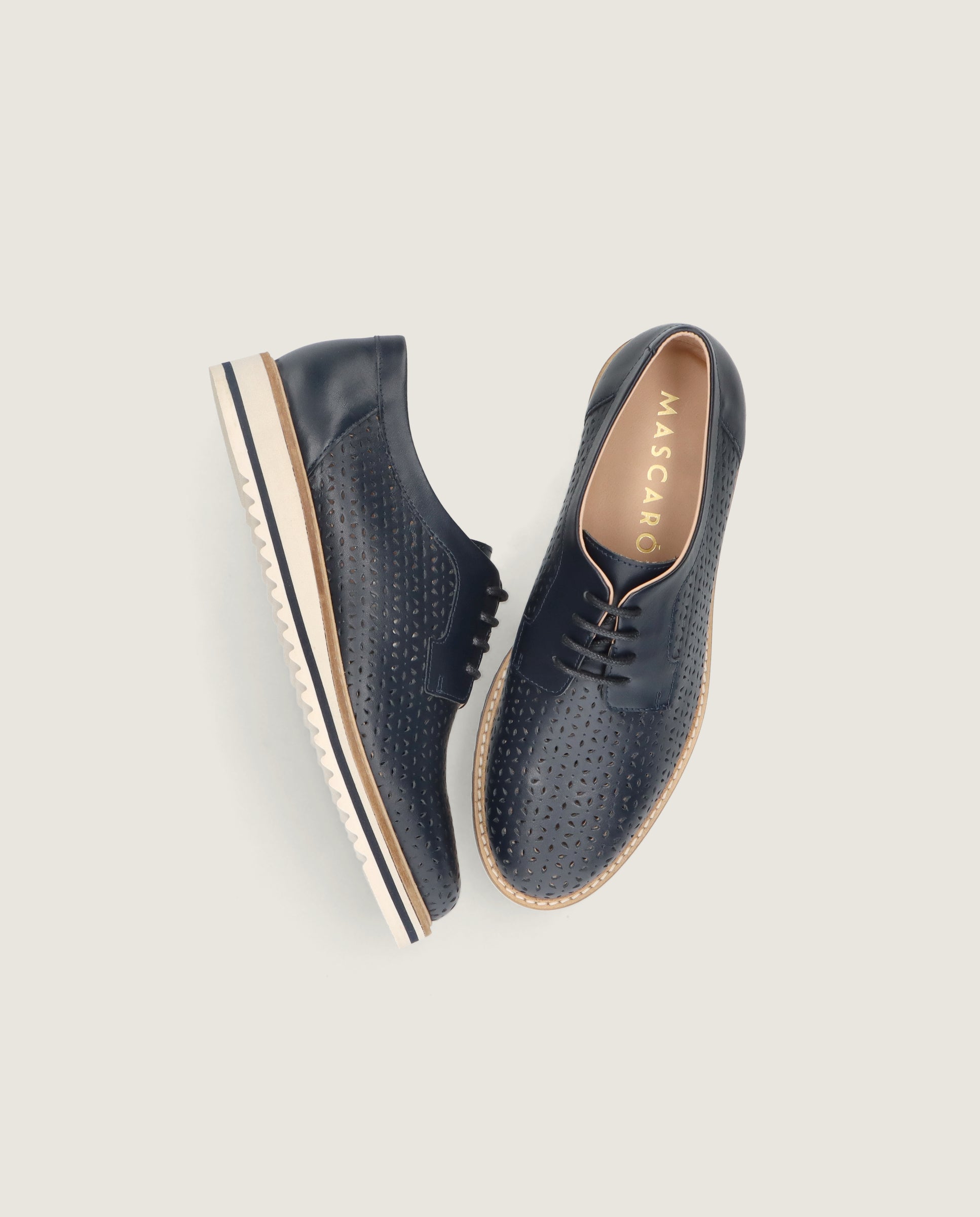 Zapatos Acordonados Violette Azules Piel