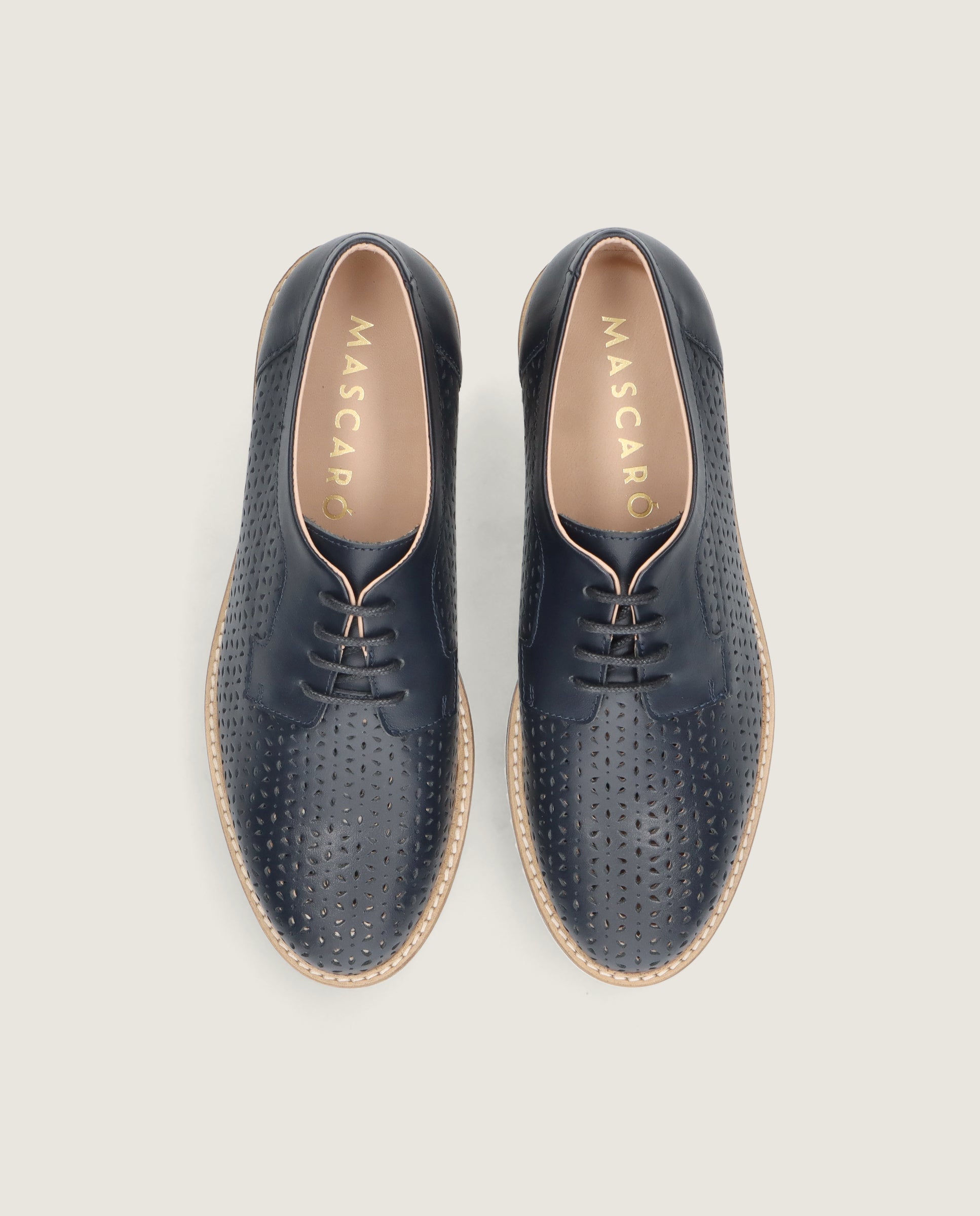 Zapatos Acordonados Violette Azules Piel