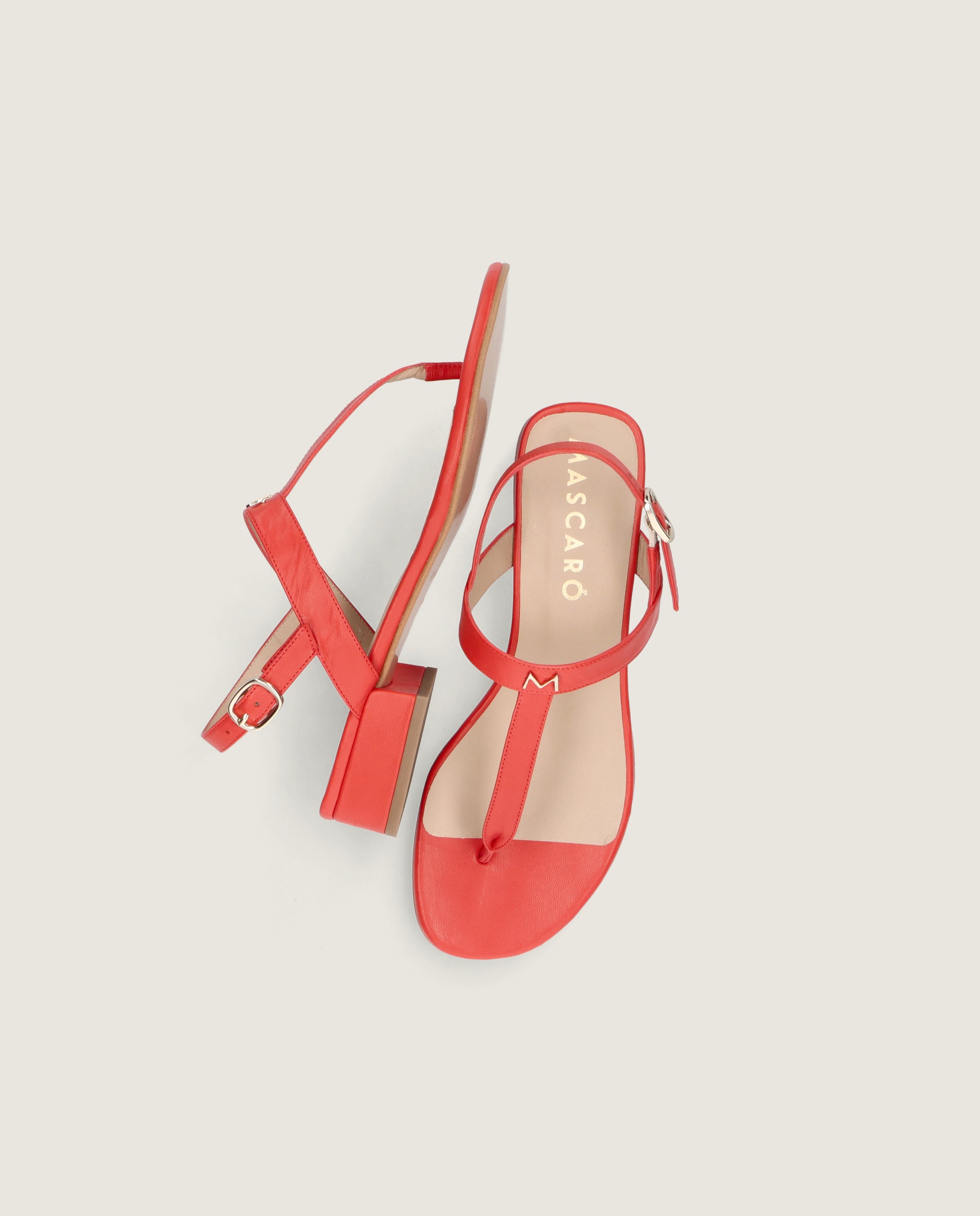 Amelie Sandal in red leather