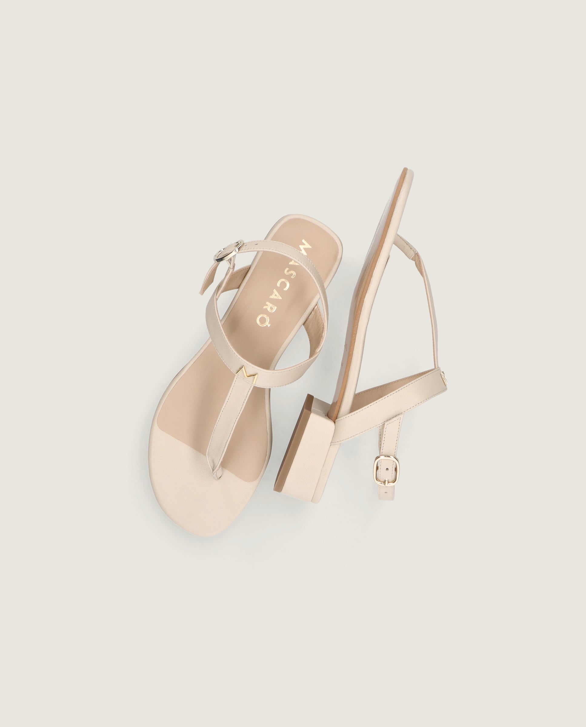 Amelie sandal in beige leather
