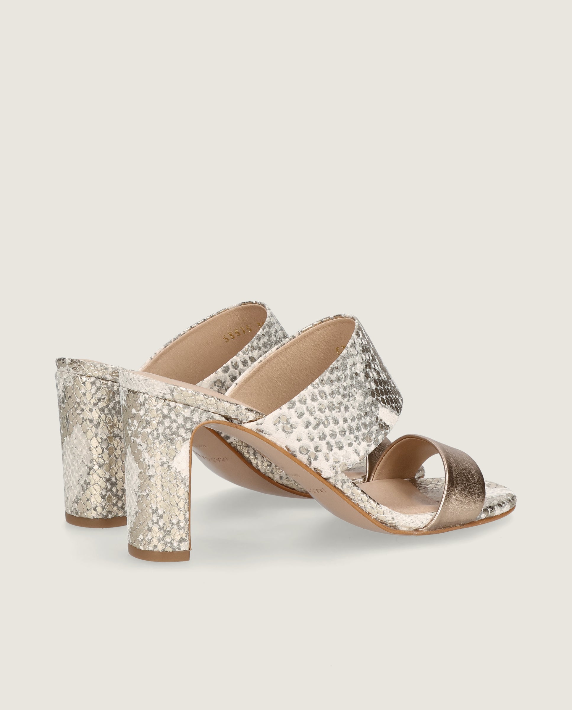 Sandalias Clarice Dorados Pieles estampadas