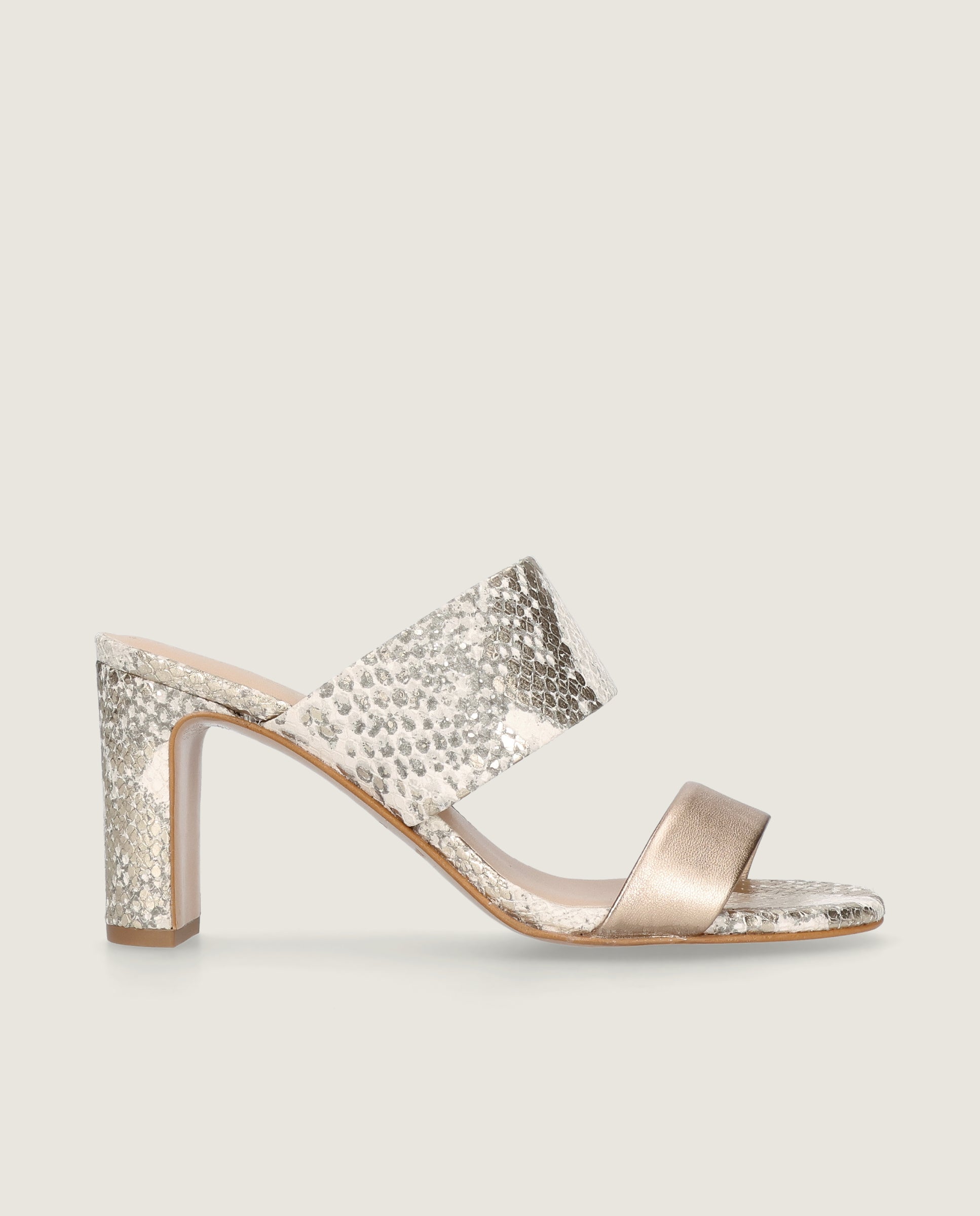 Sandalias Clarice Dorados Pieles estampadas