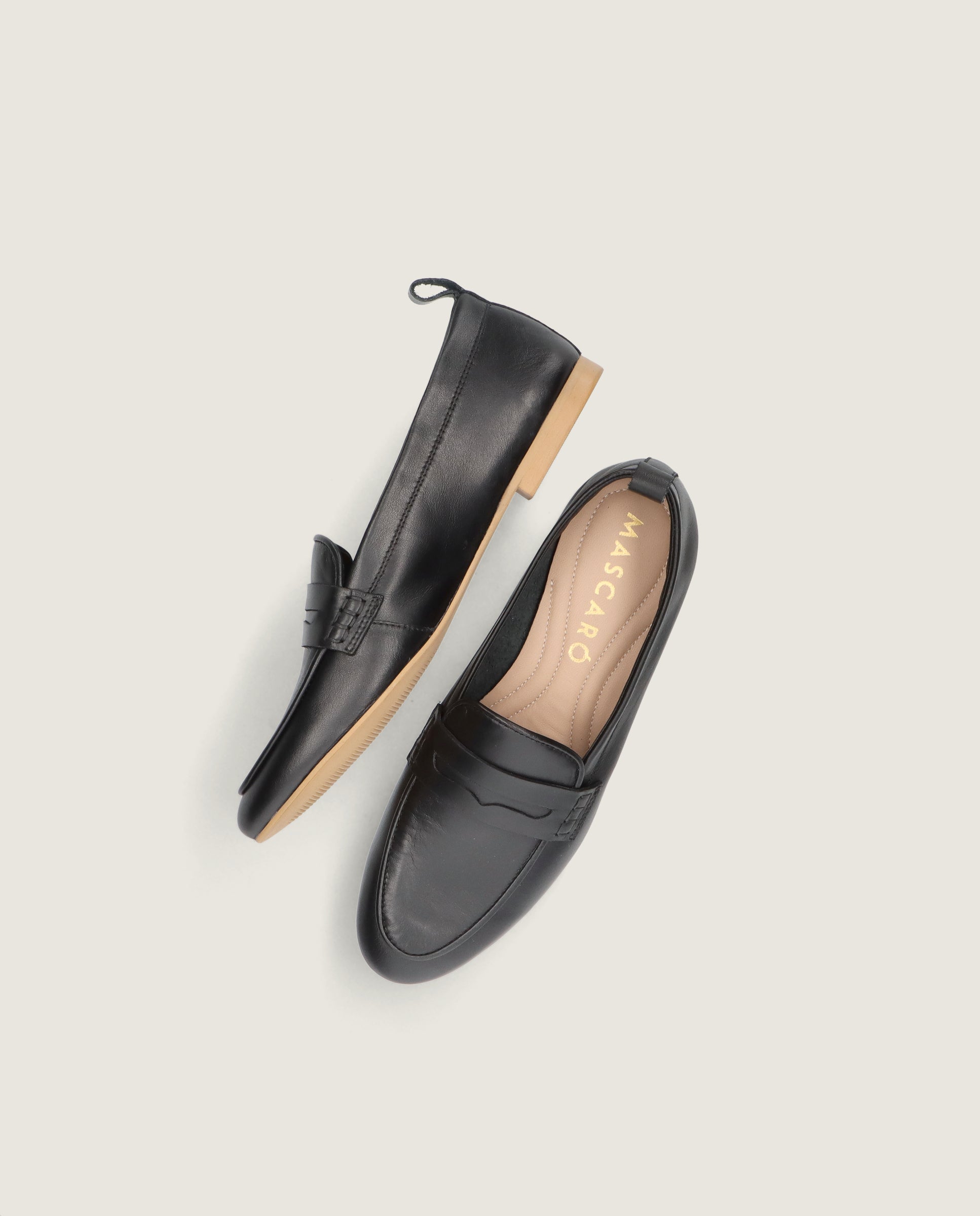 Loafer Aisha aus schwarzem Leder