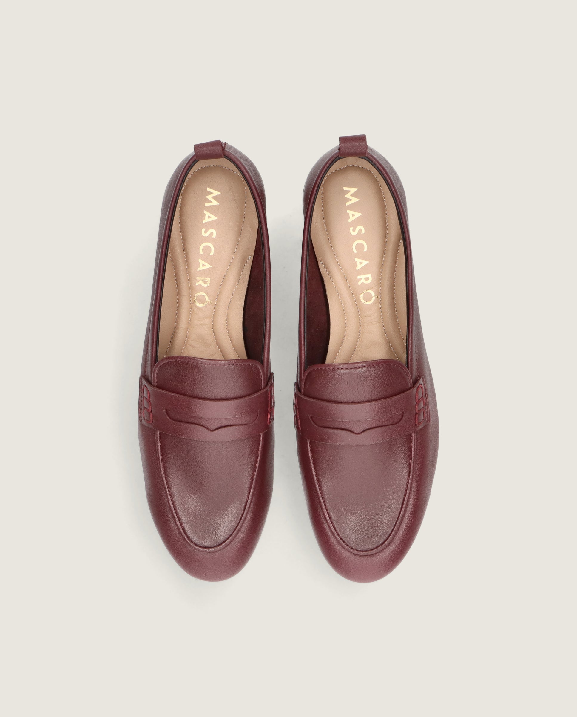 Alternative view of Aisha Loafer in dark red leather by Mascaro