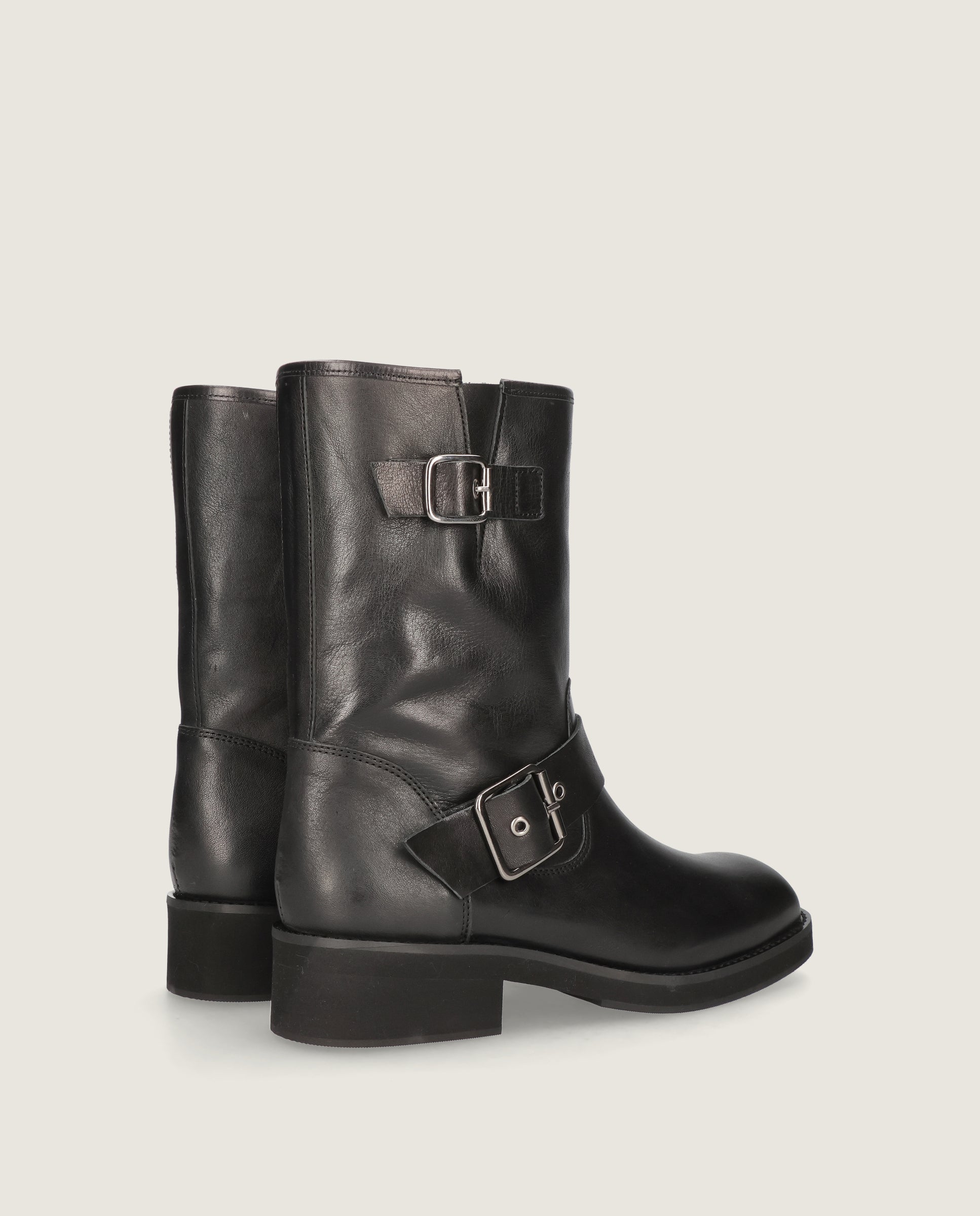 Biker boot in black leather