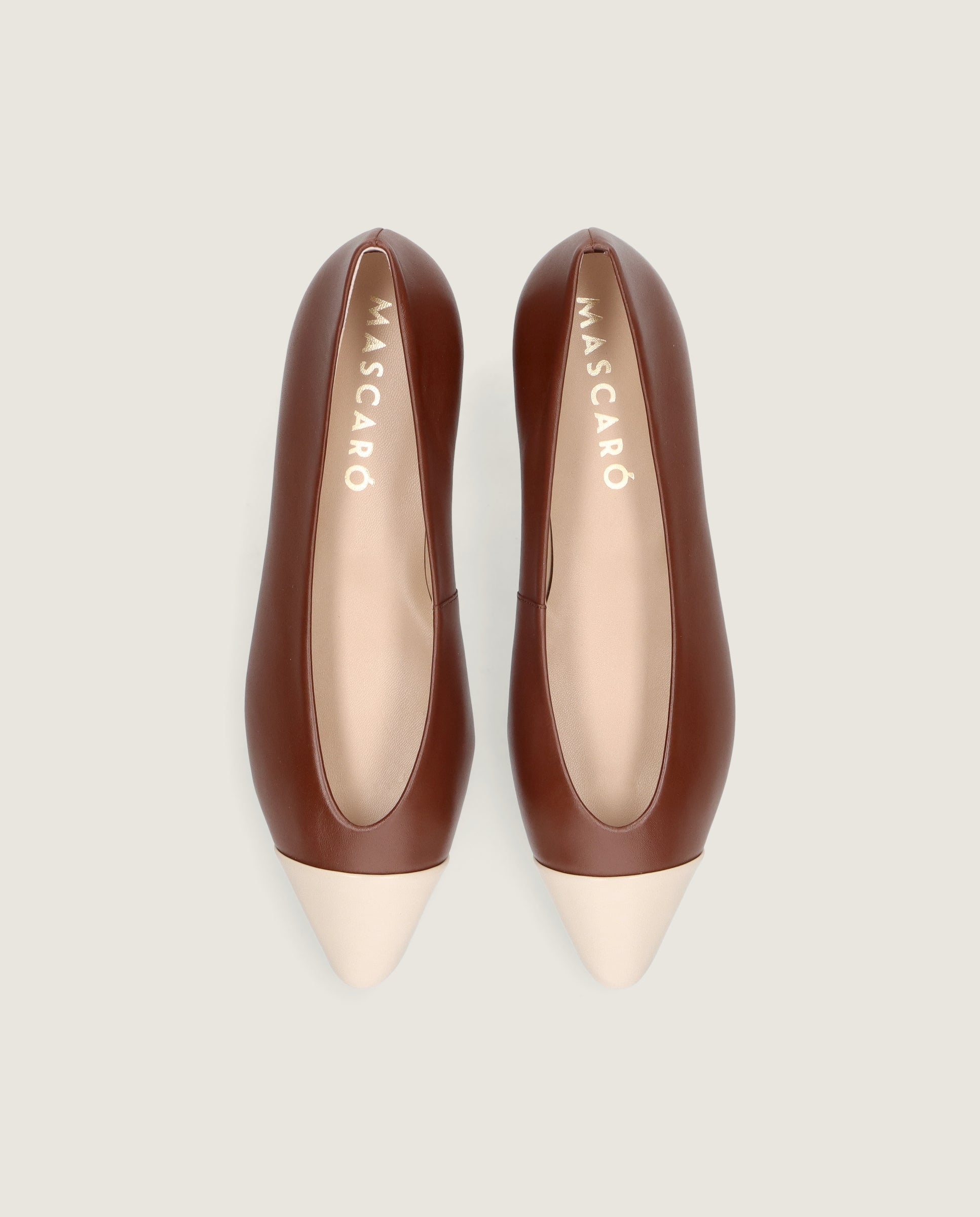 Vue alternative de Bailarinas Elise Marrones Piel par Mascaro