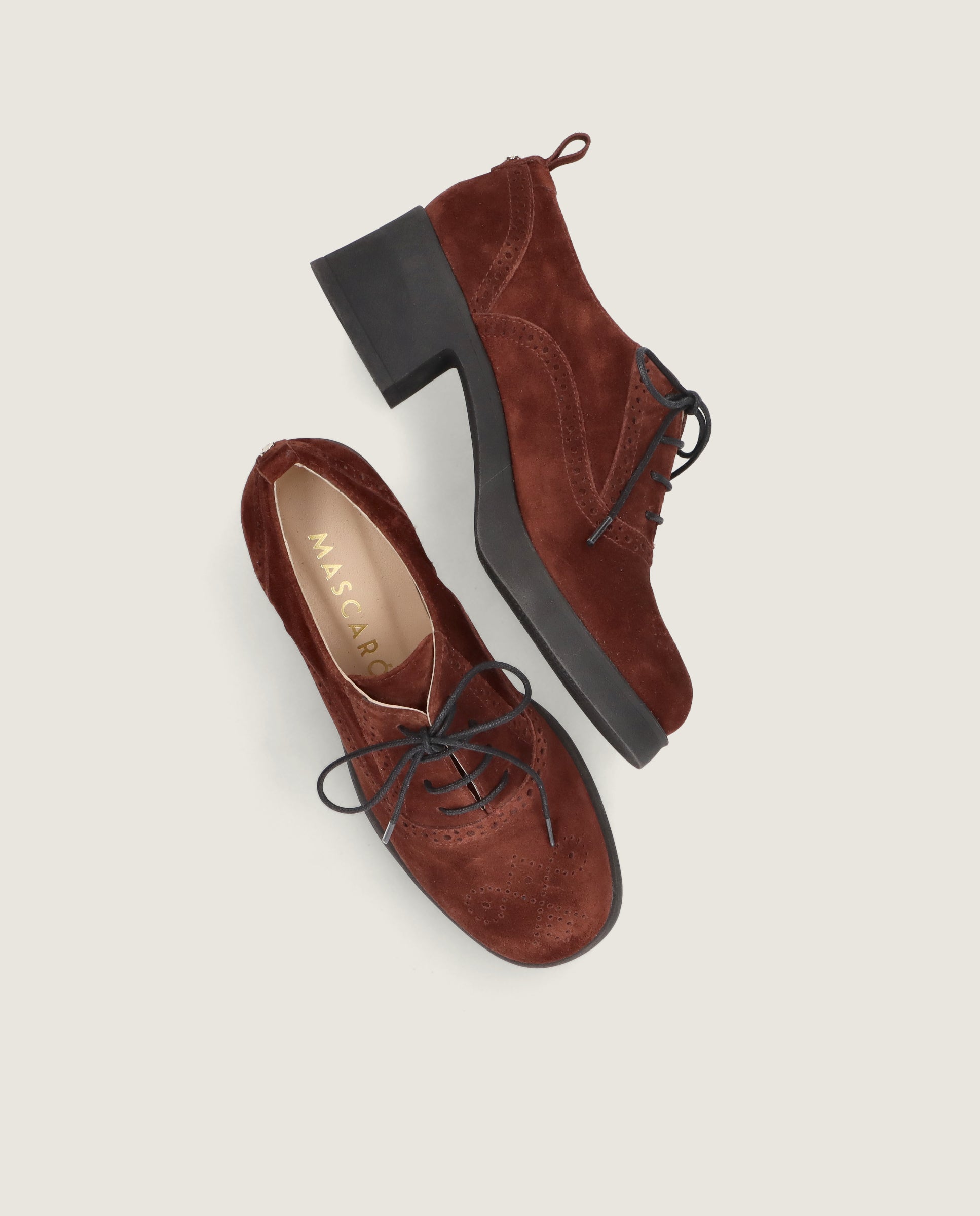 Zapatos Acordonados Lilou Marrones Ante