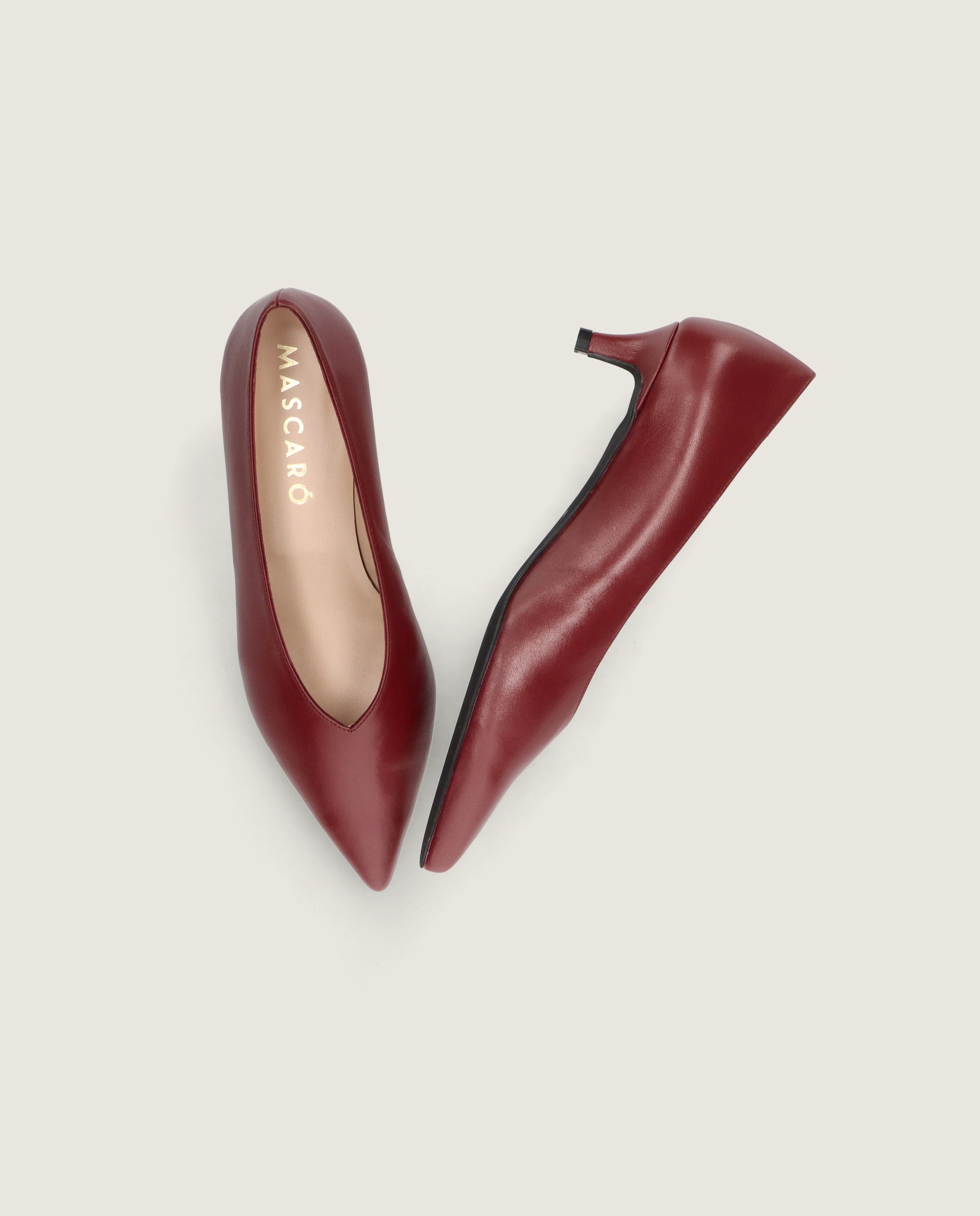 Holly pump in soft dark red leather