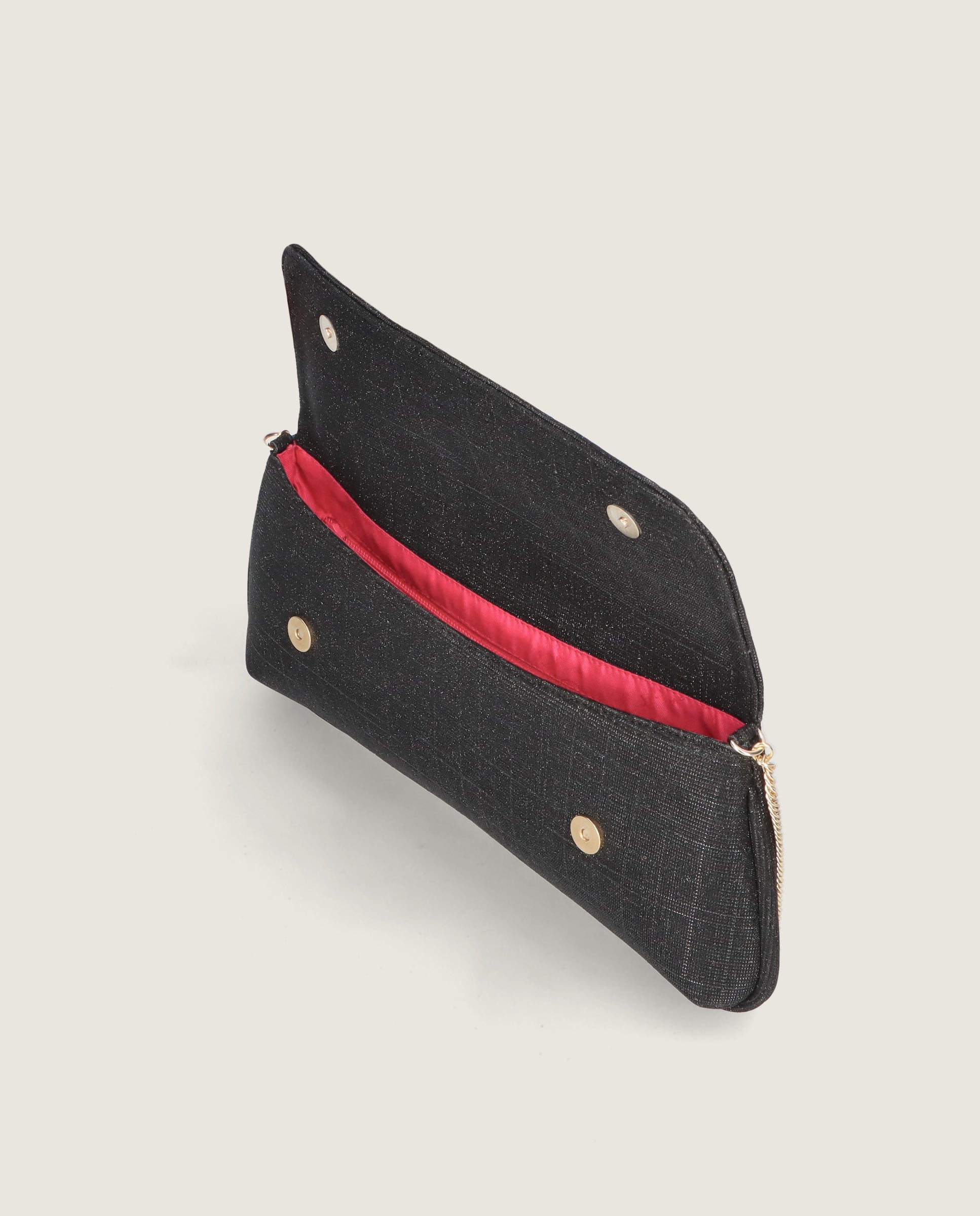 Bolsos Bags Negros Tejidos Metalizados