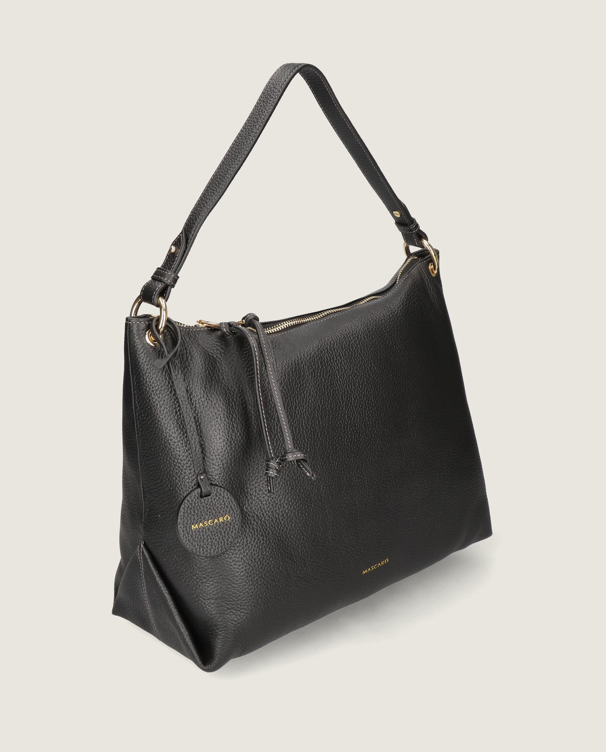 Hobo tasche in schwarzem leder