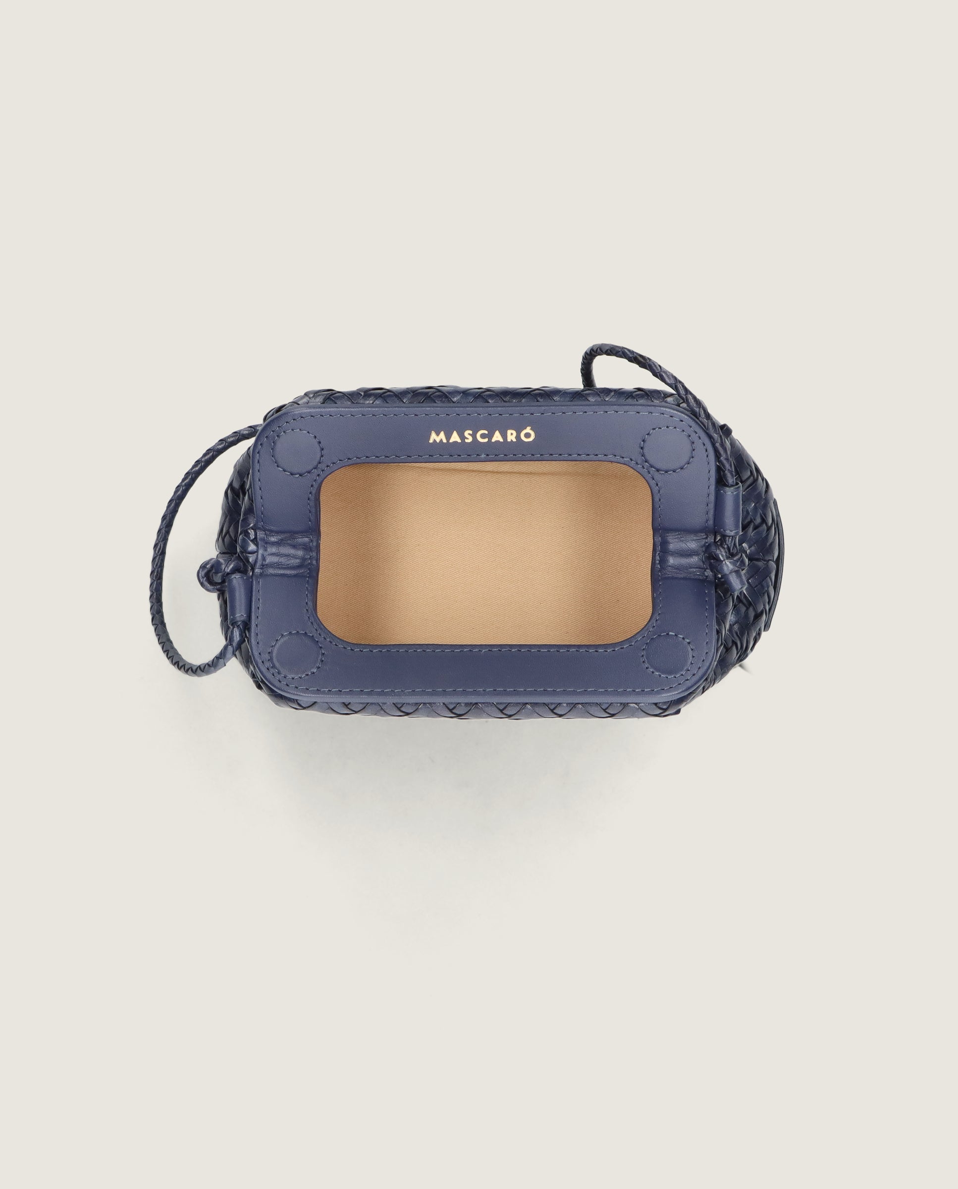 Bolso trenzado en piel azul marino