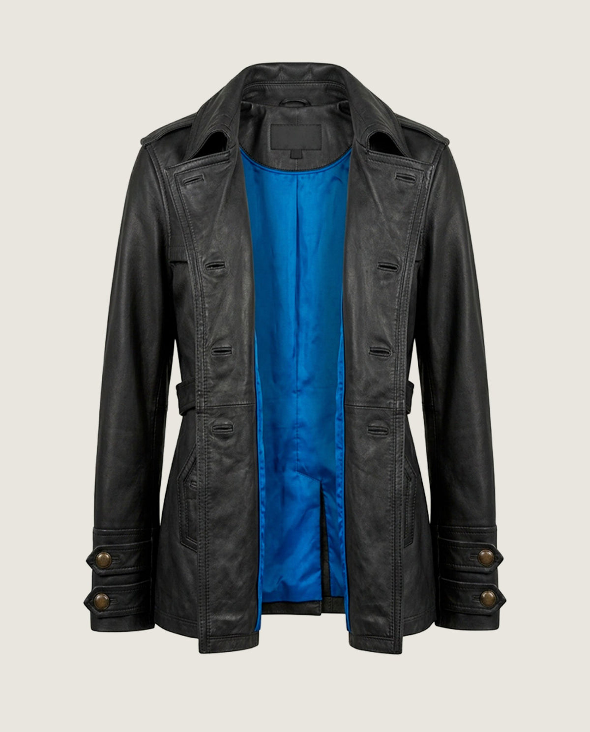 Chaqueta piel negra