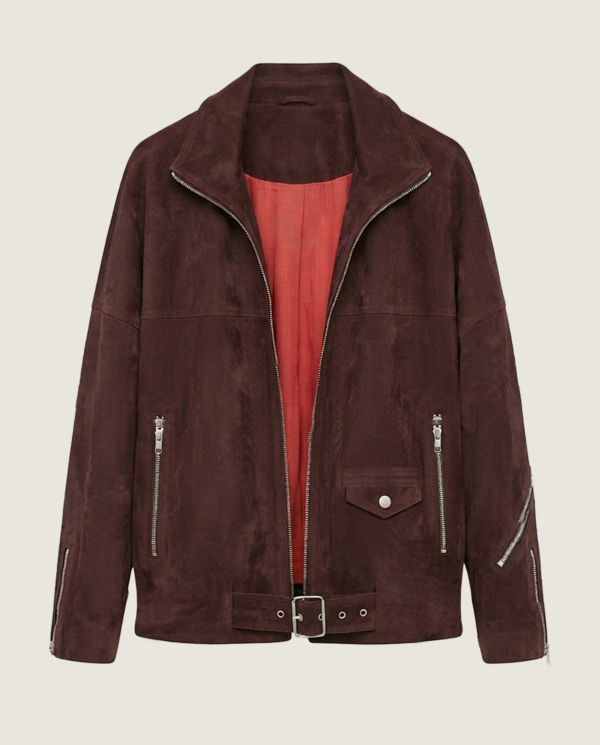 Chaqueta piel burdeos