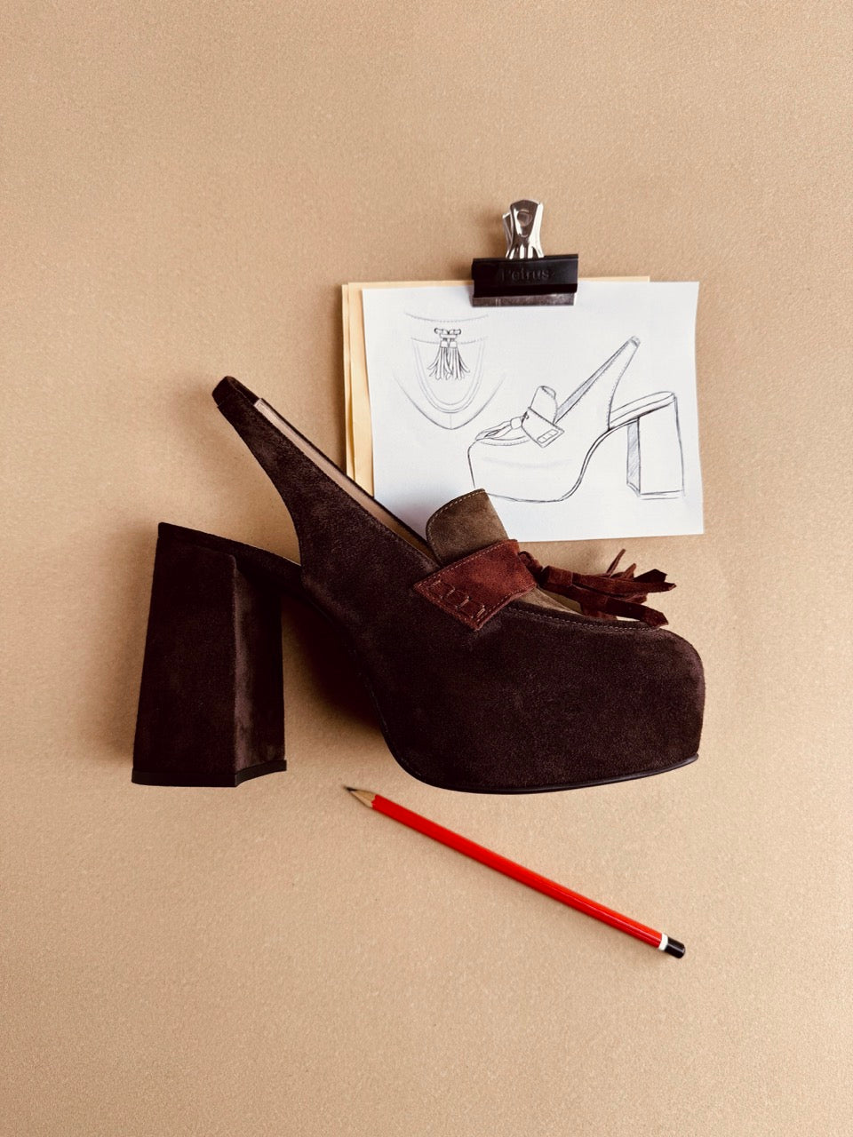 Vista alternativa de Loafers Anna Marrones Ante por Mascaro