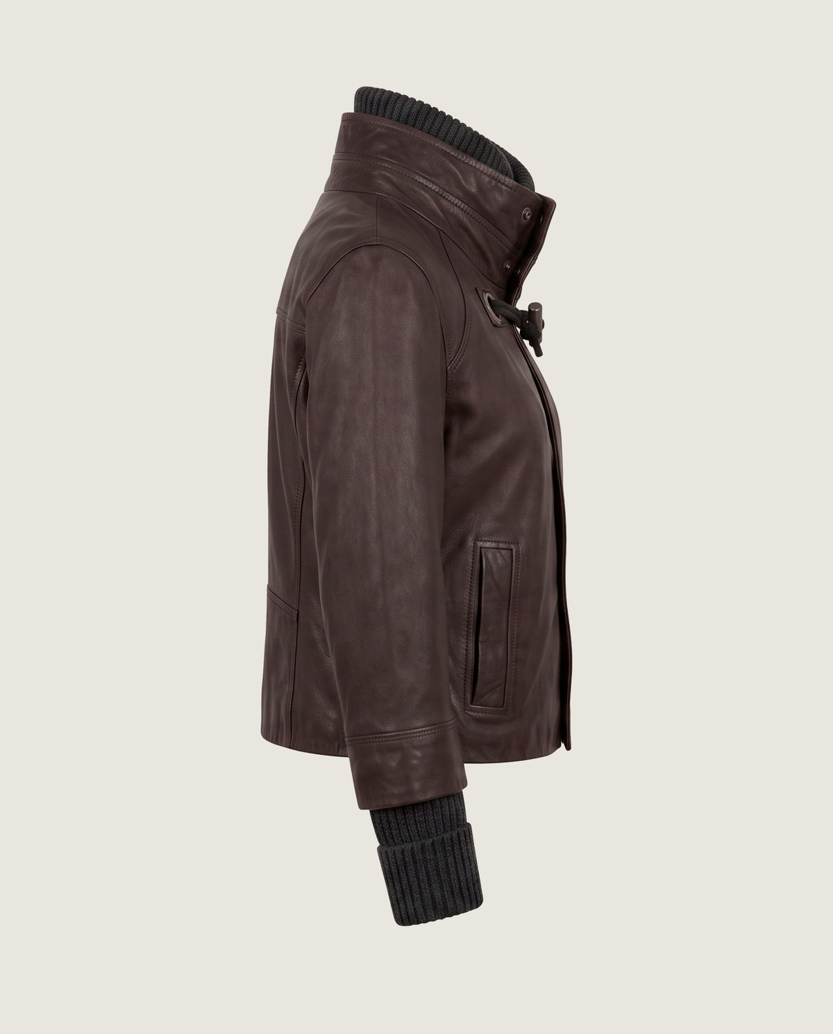 Chaqueta piel marrón