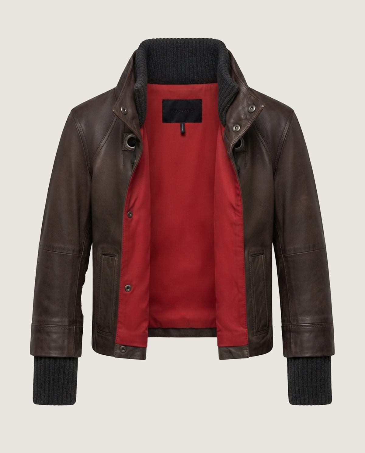 Chaqueta piel marrón
