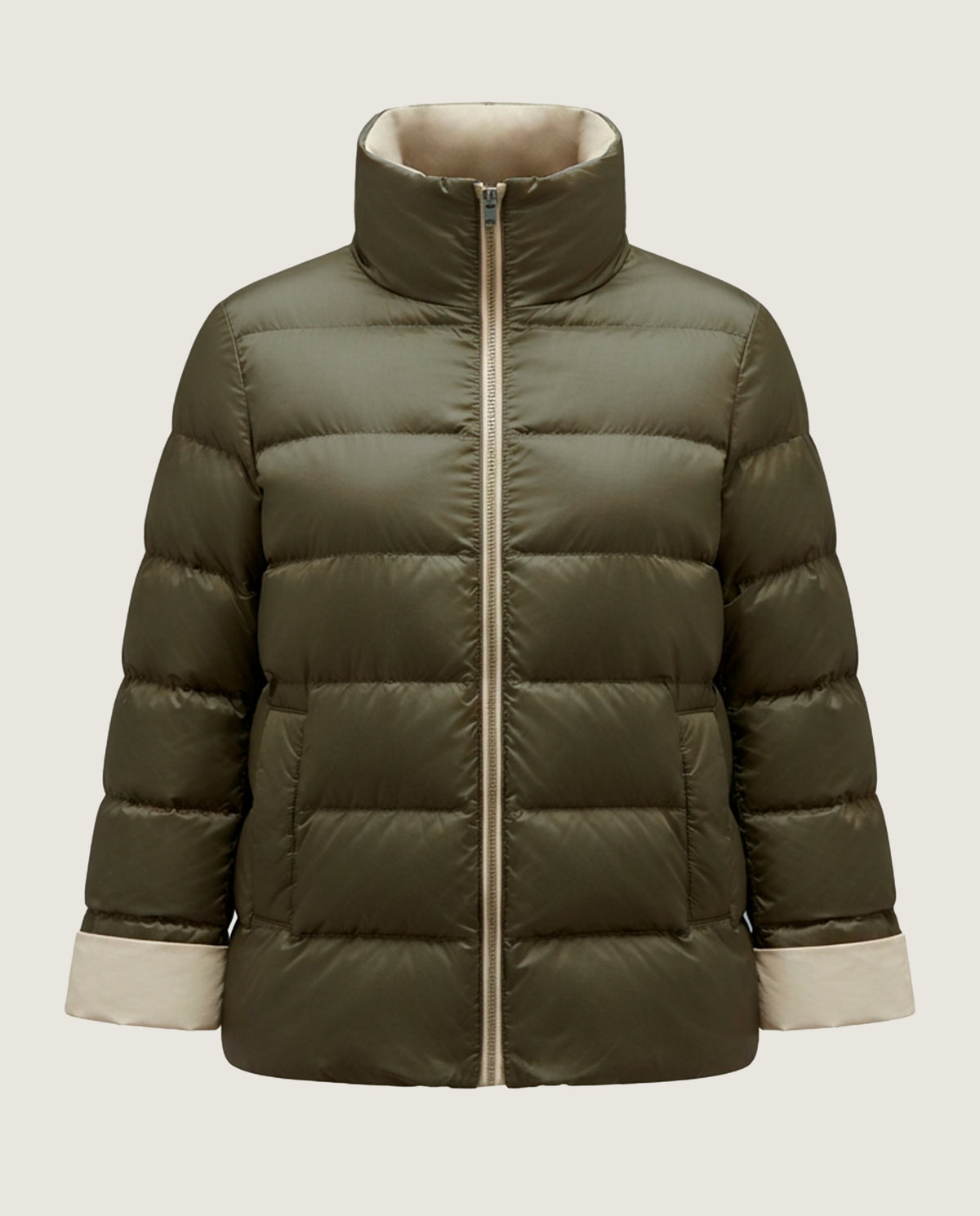 Chaqueta reversible piel beige