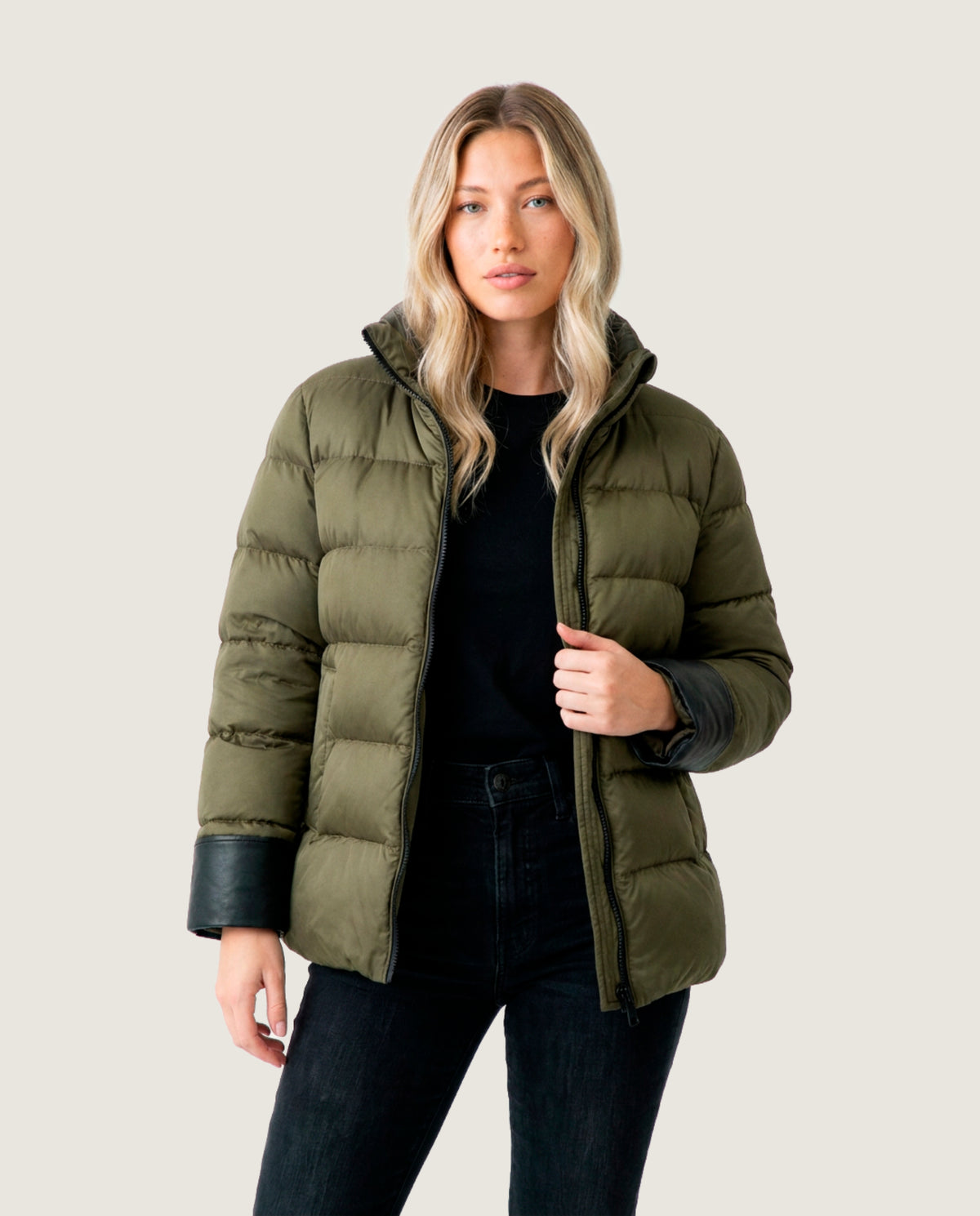 Chaqueta reversible piel negra
