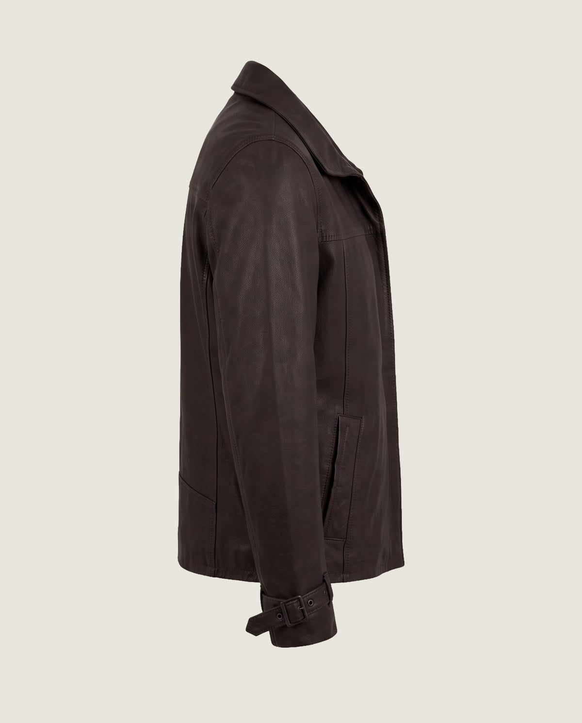 Chaqueta piel marrón